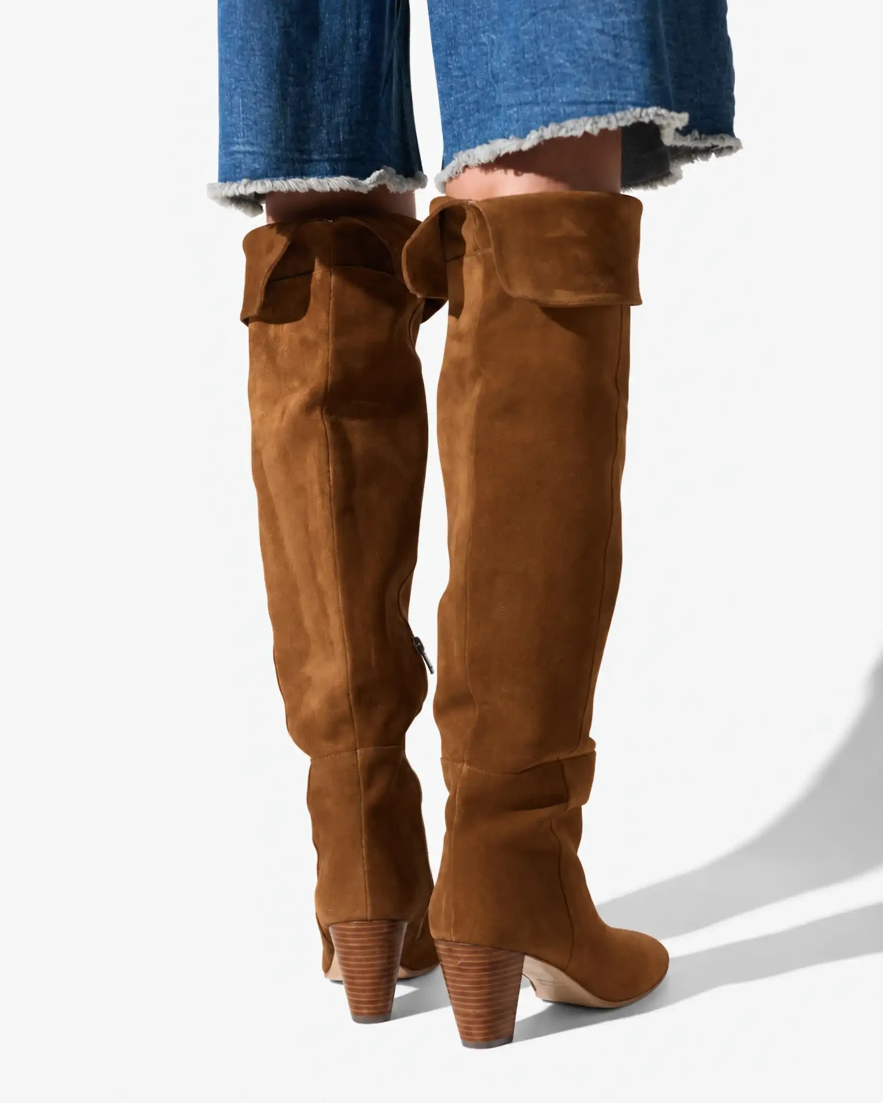 Suede Overknee Laarzen Cody Cognac