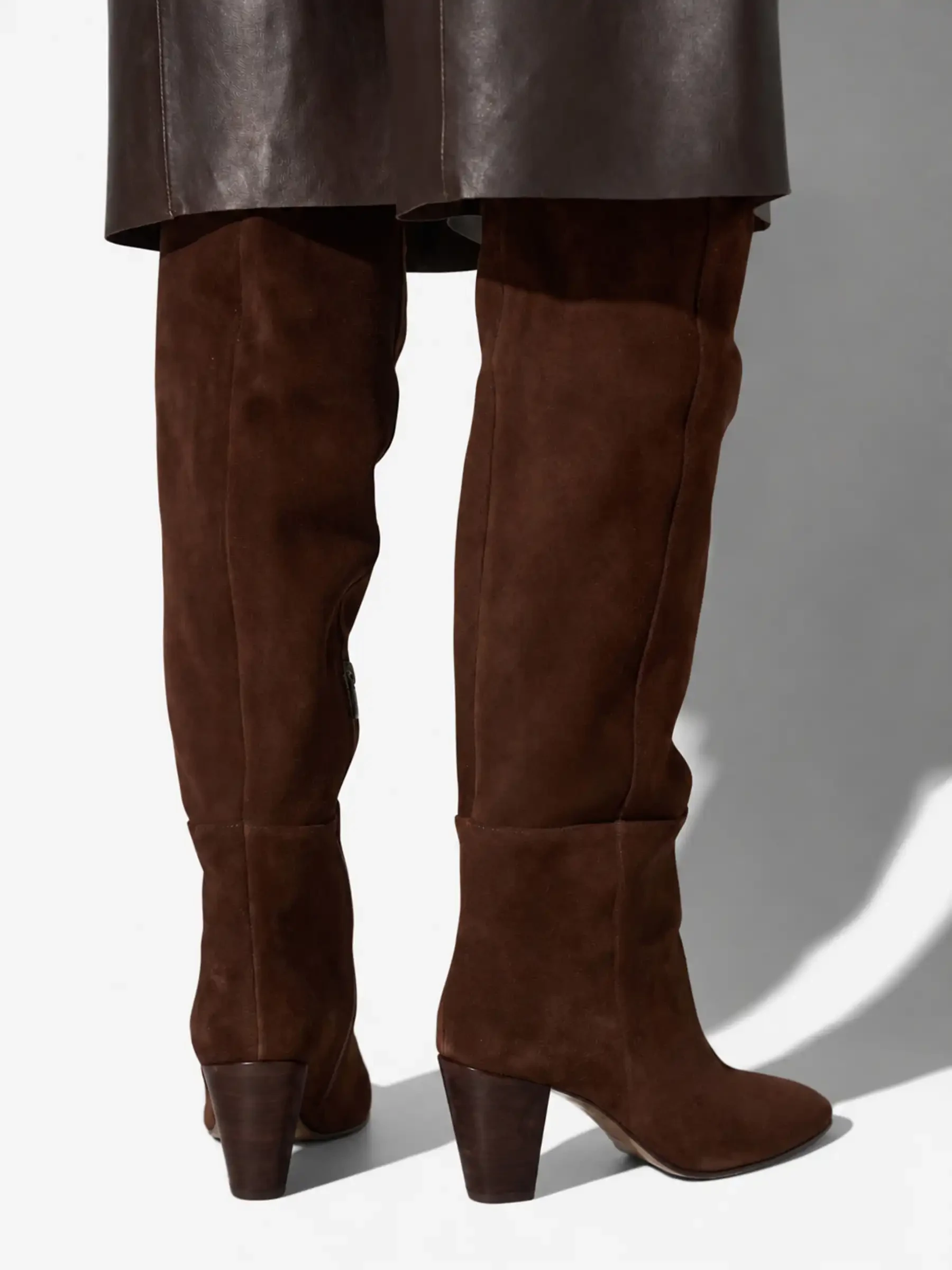 Suede Overknee Laarzen Cody Donker Bruin