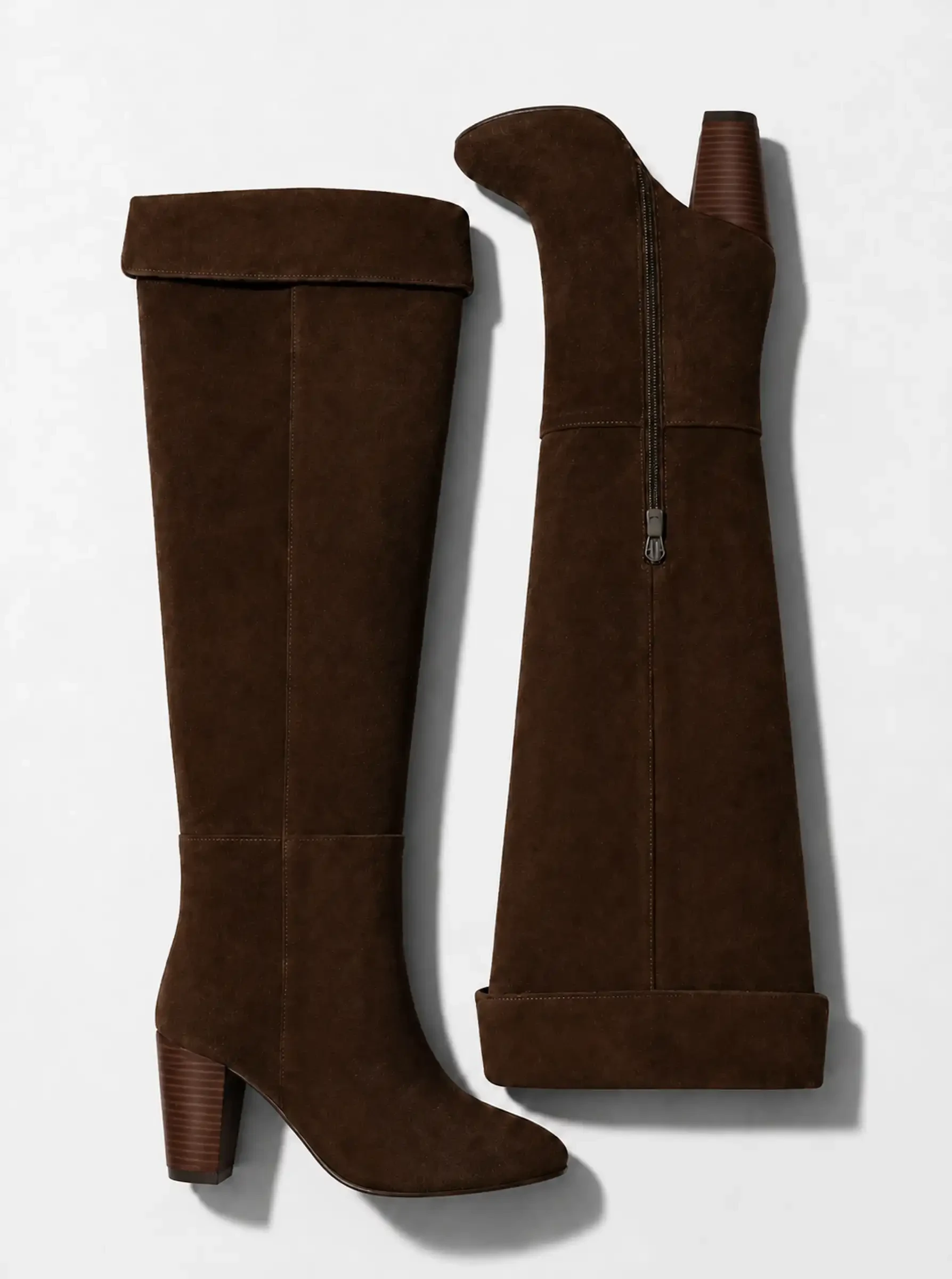 Suede Overknee Laarzen Cody Donker Bruin