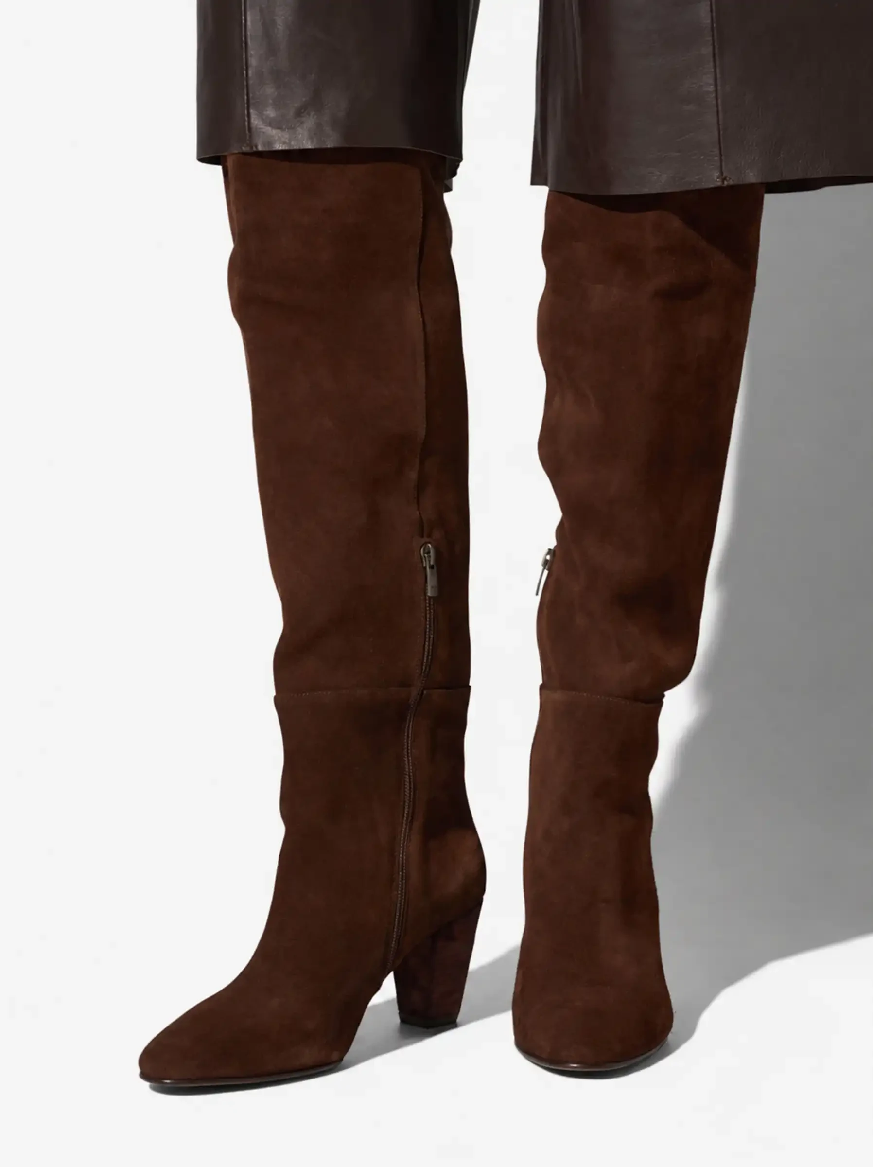 Suede Overknee Laarzen Cody Donker Bruin
