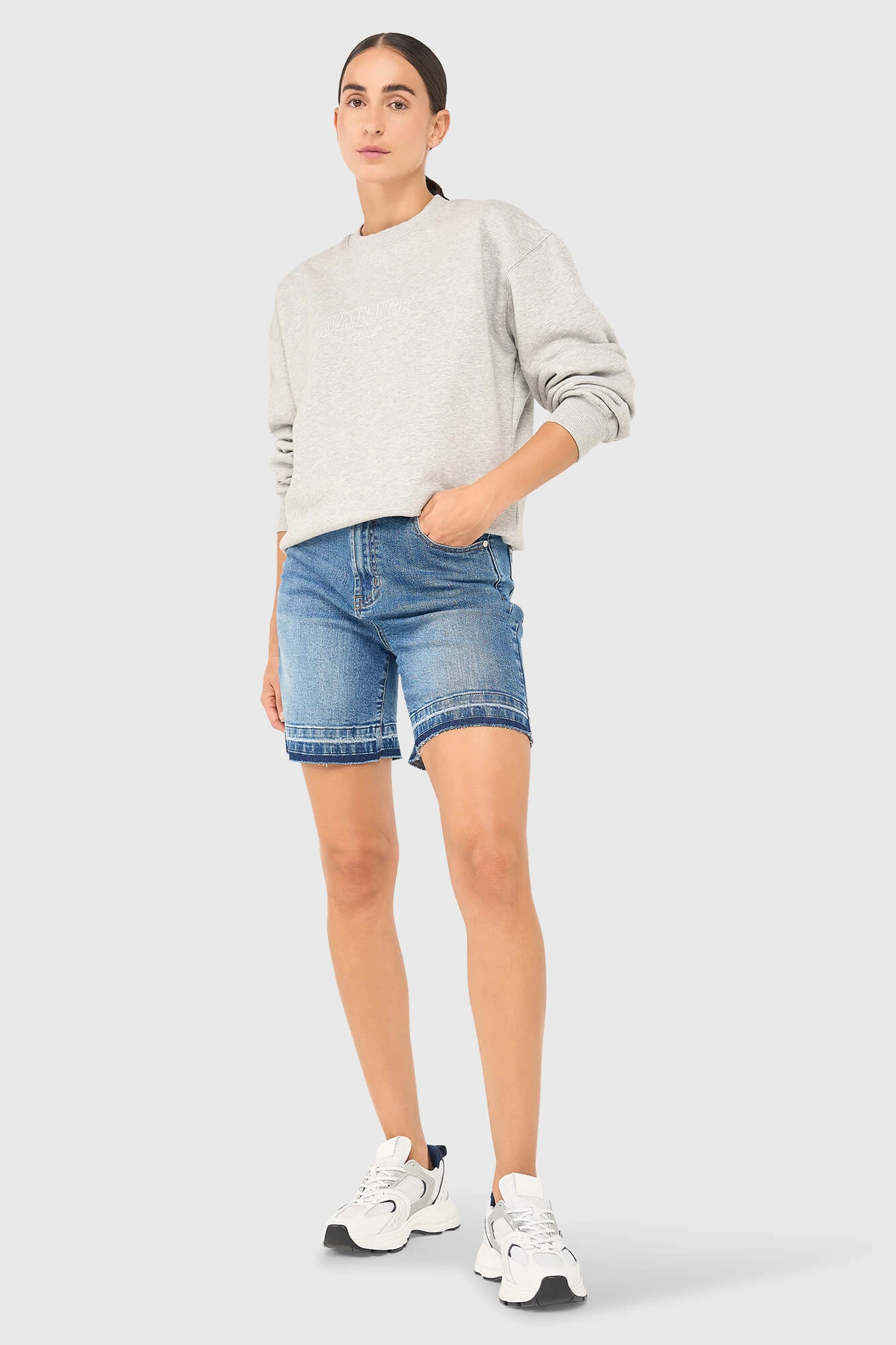 Andy-Pullover Grau mit Logo