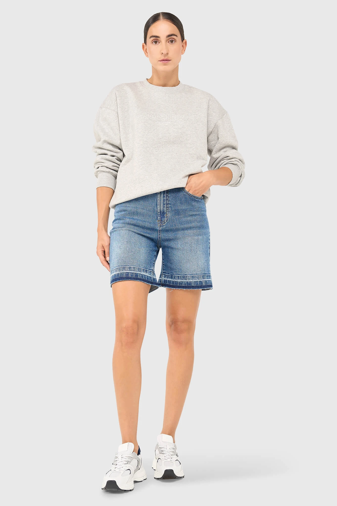 Andy-Pullover Grau mit Logo