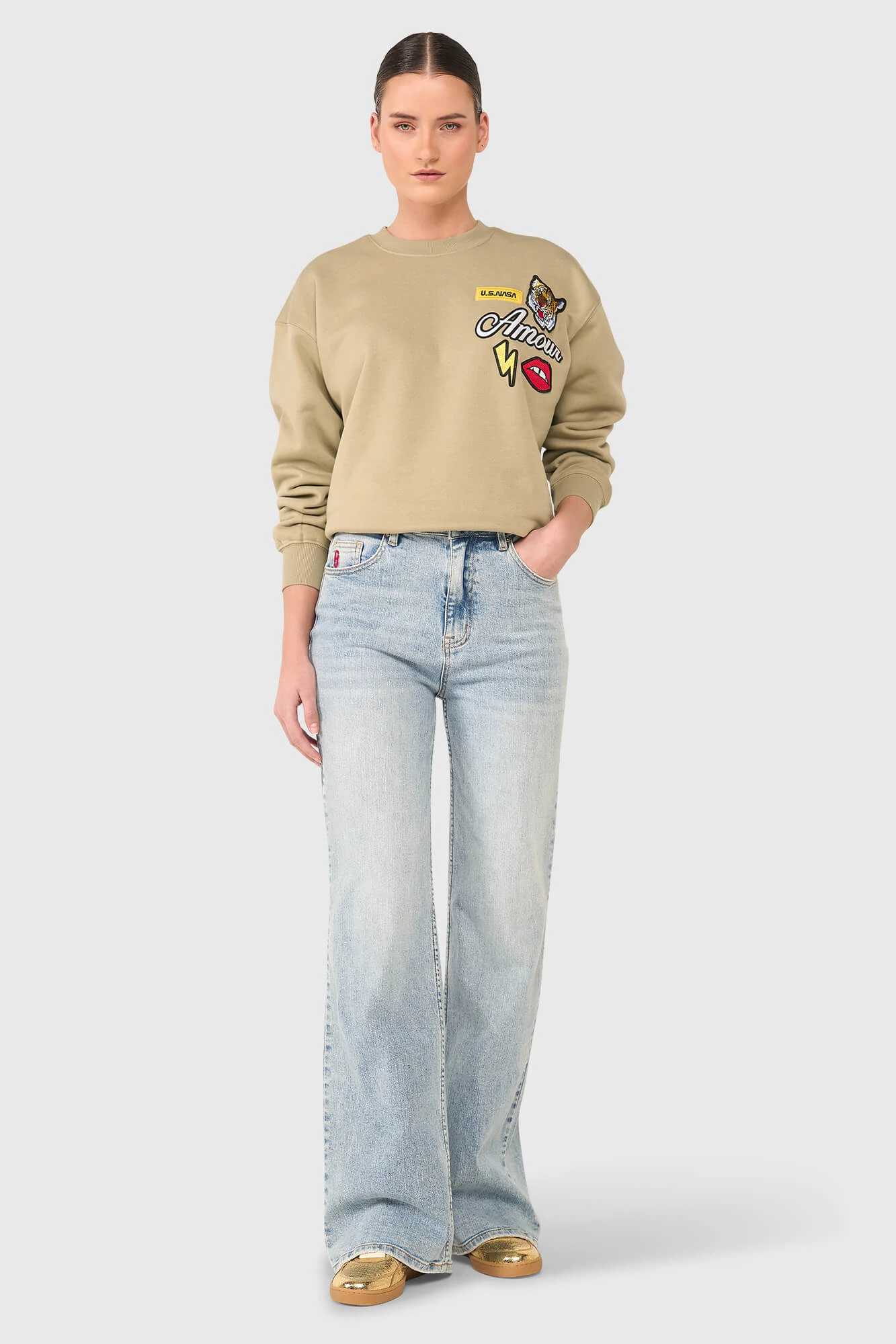 Andy Sweater Groen Patches