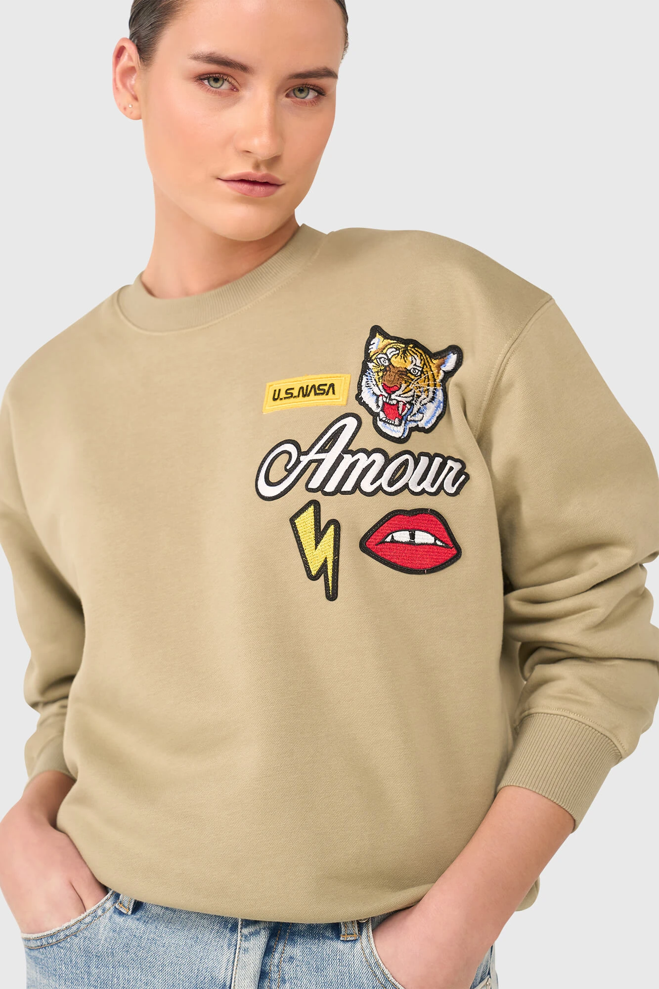 Andy Sweater Groen Patches