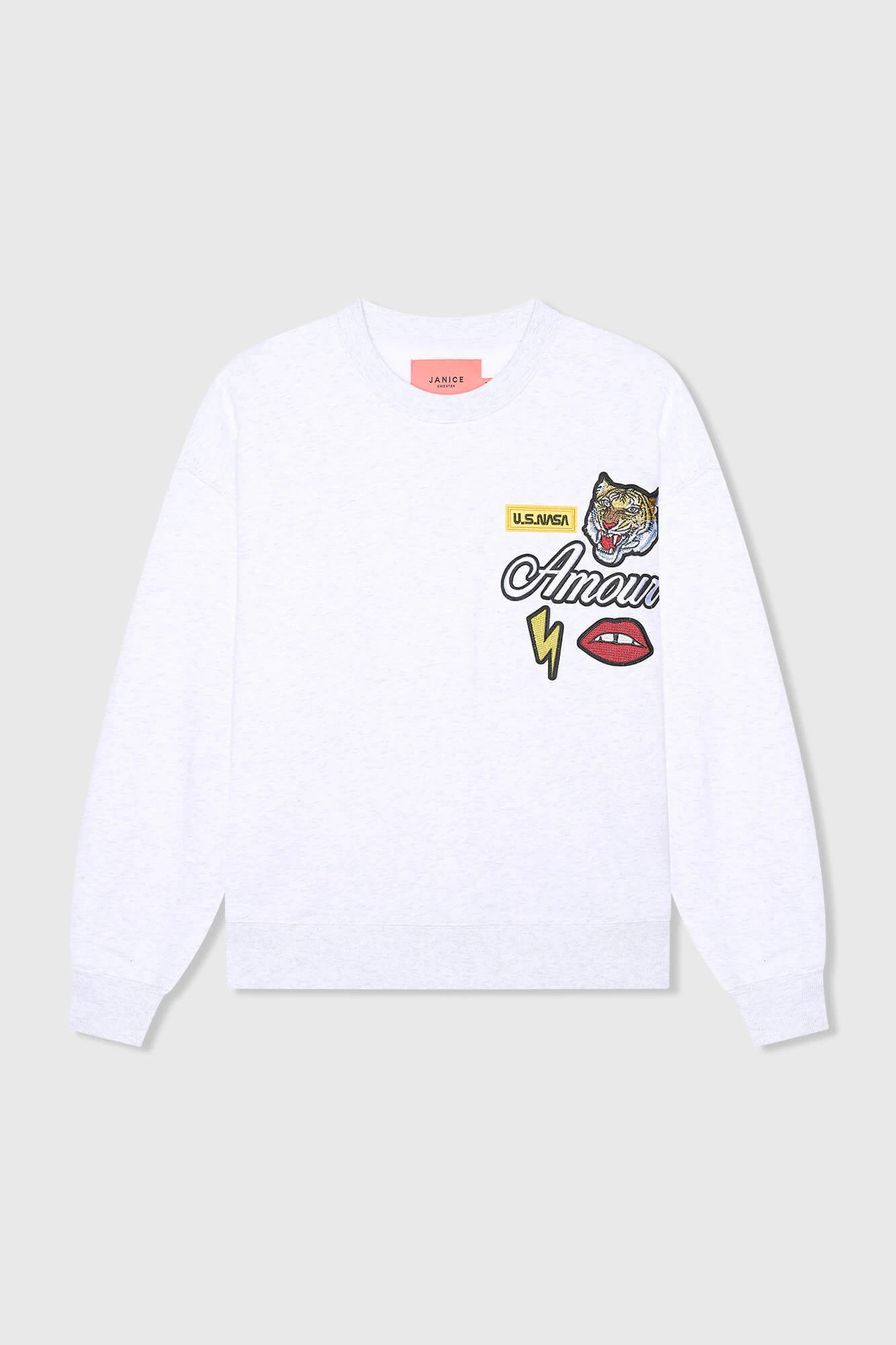 Andy Sweater Licht Grijs Patches