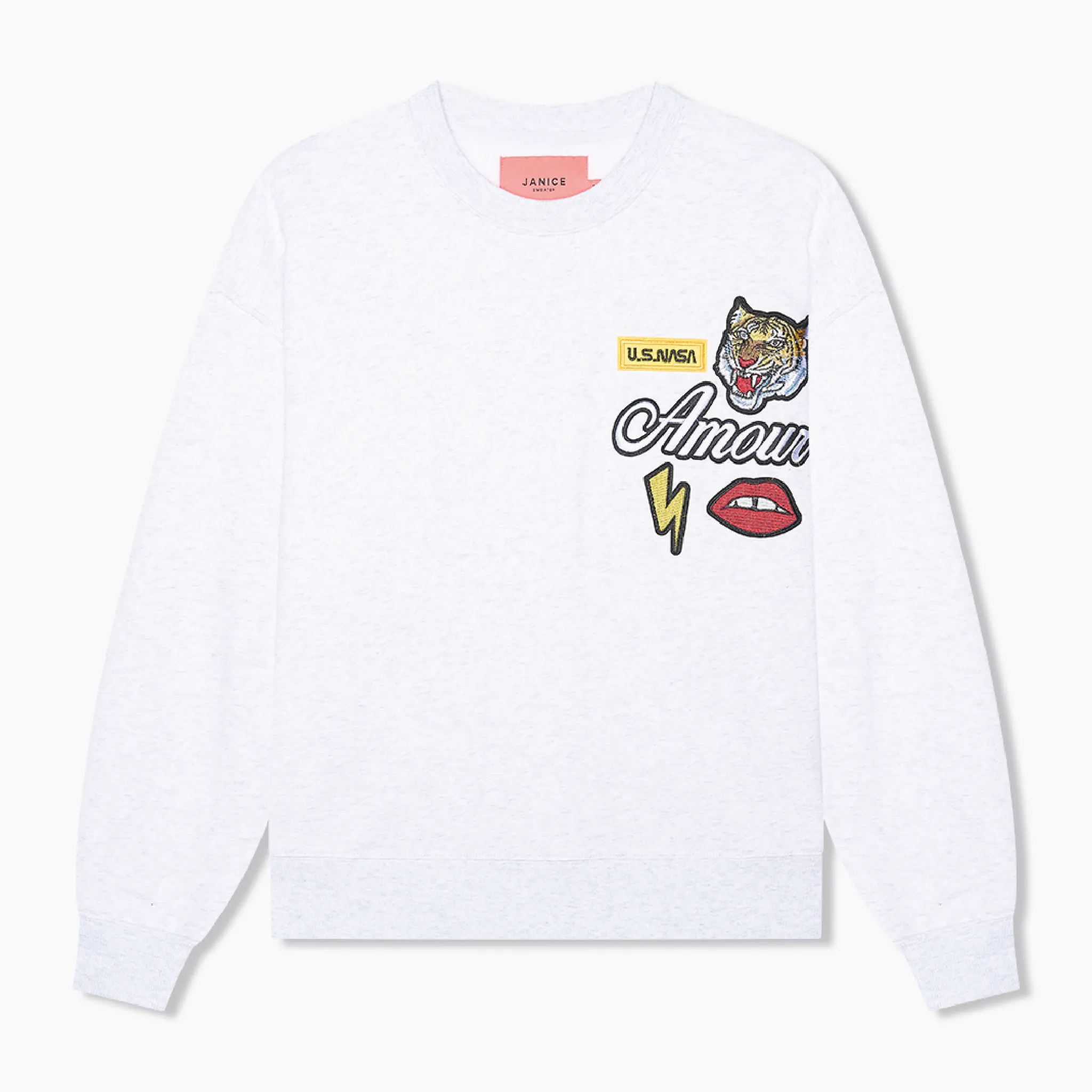 Andy Sweater Licht Grijs Patches