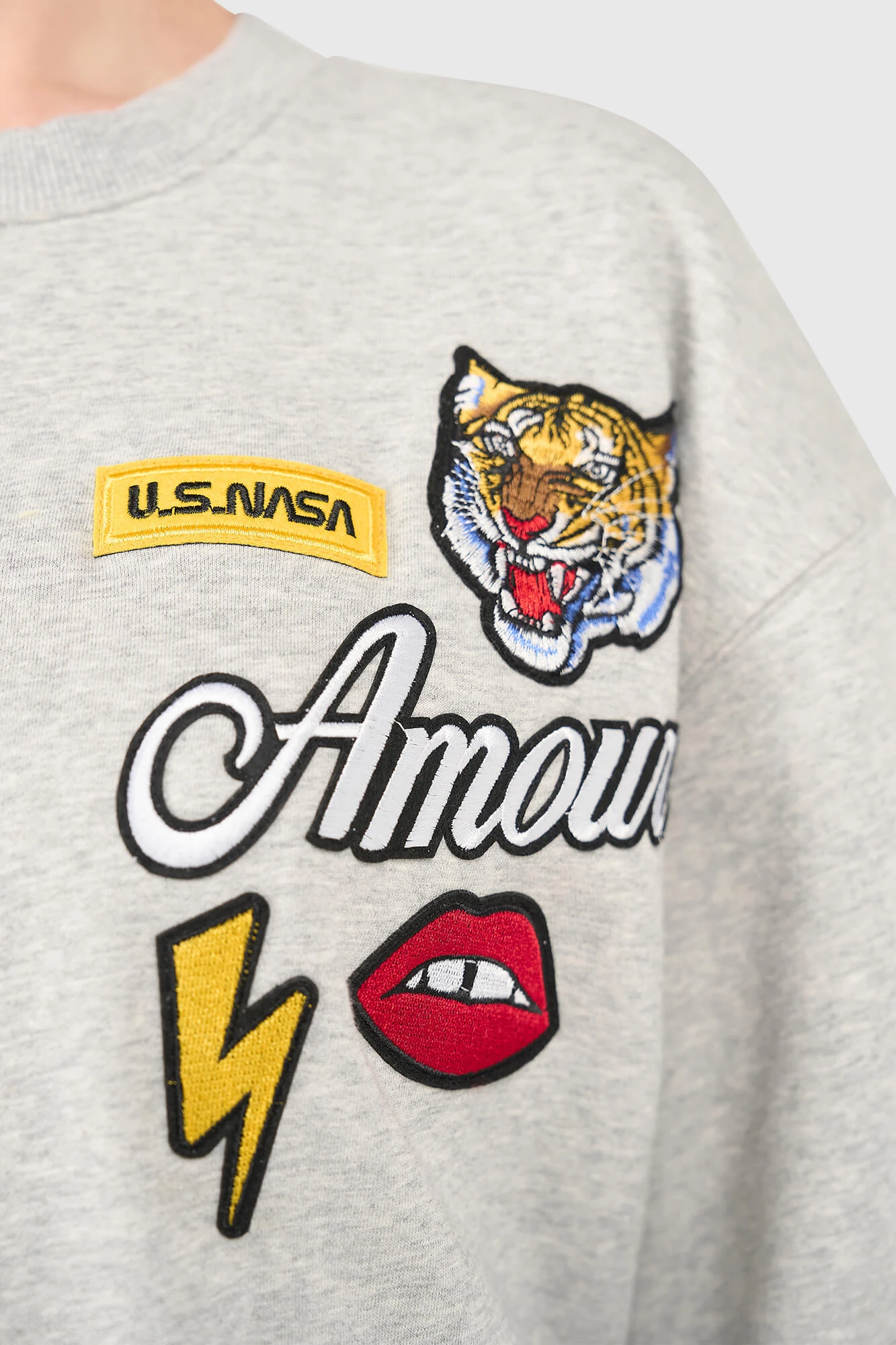 Andy Sweater Grijs Patches