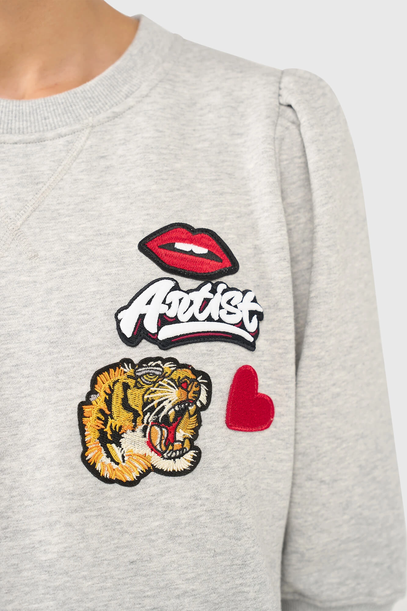 Frank Sweater Grijs Patches