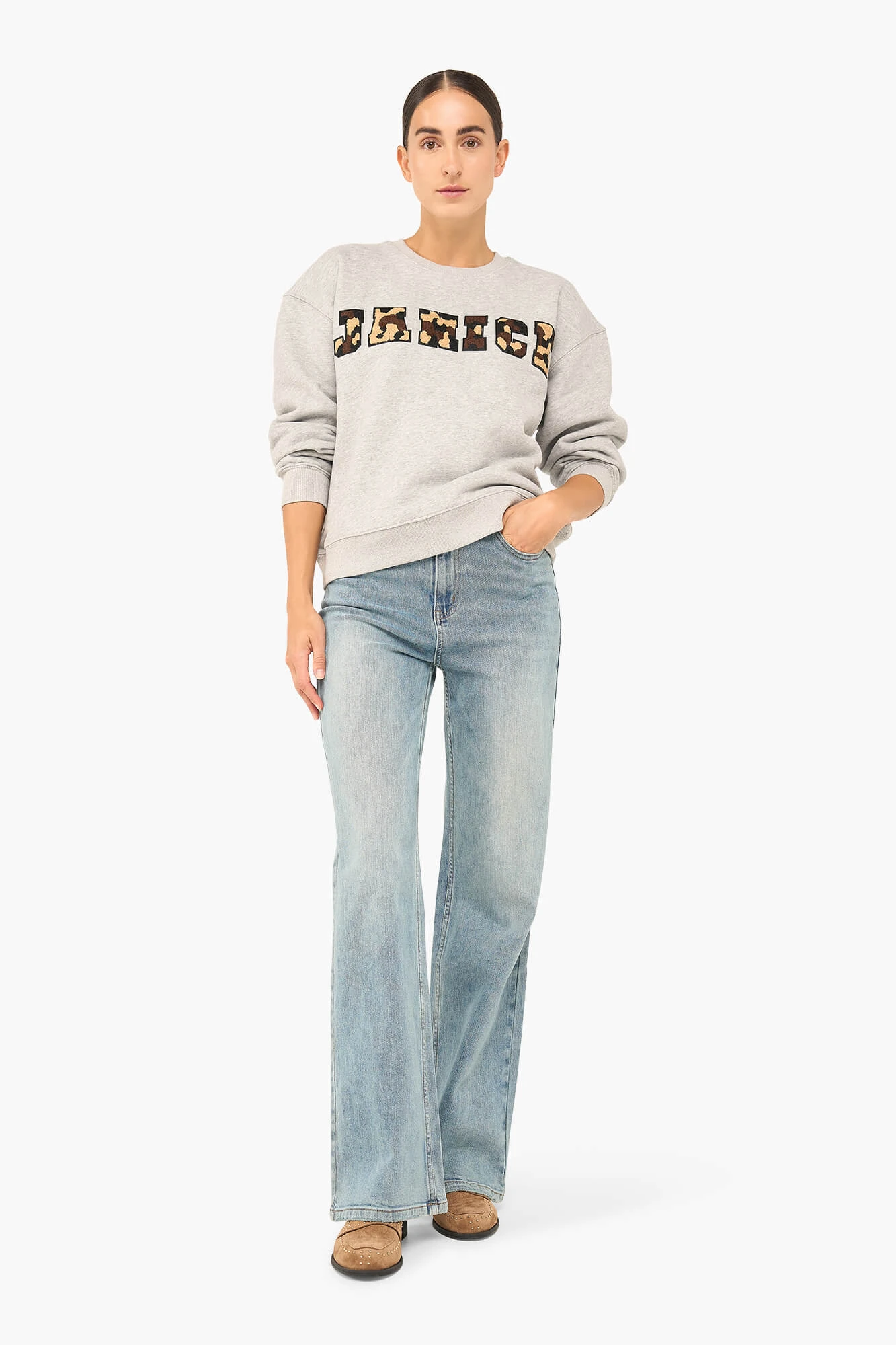 Women's Cotton Logo Camo Andy Sweater - Gray