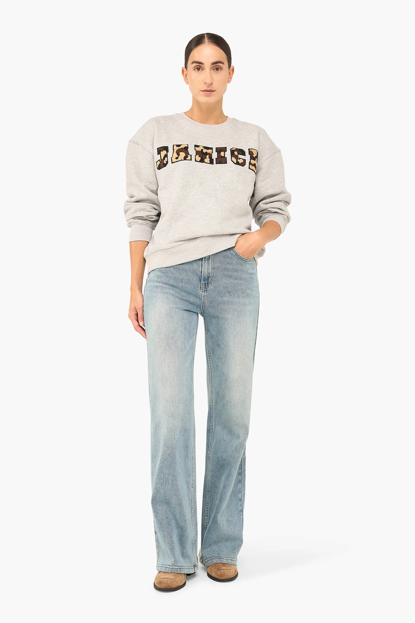 Women's Cotton Logo Camo Andy Sweater - Gray