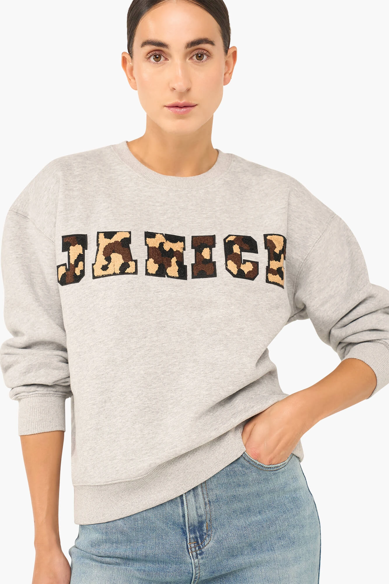 Women's Cotton Logo Camo Andy Sweater - Gray