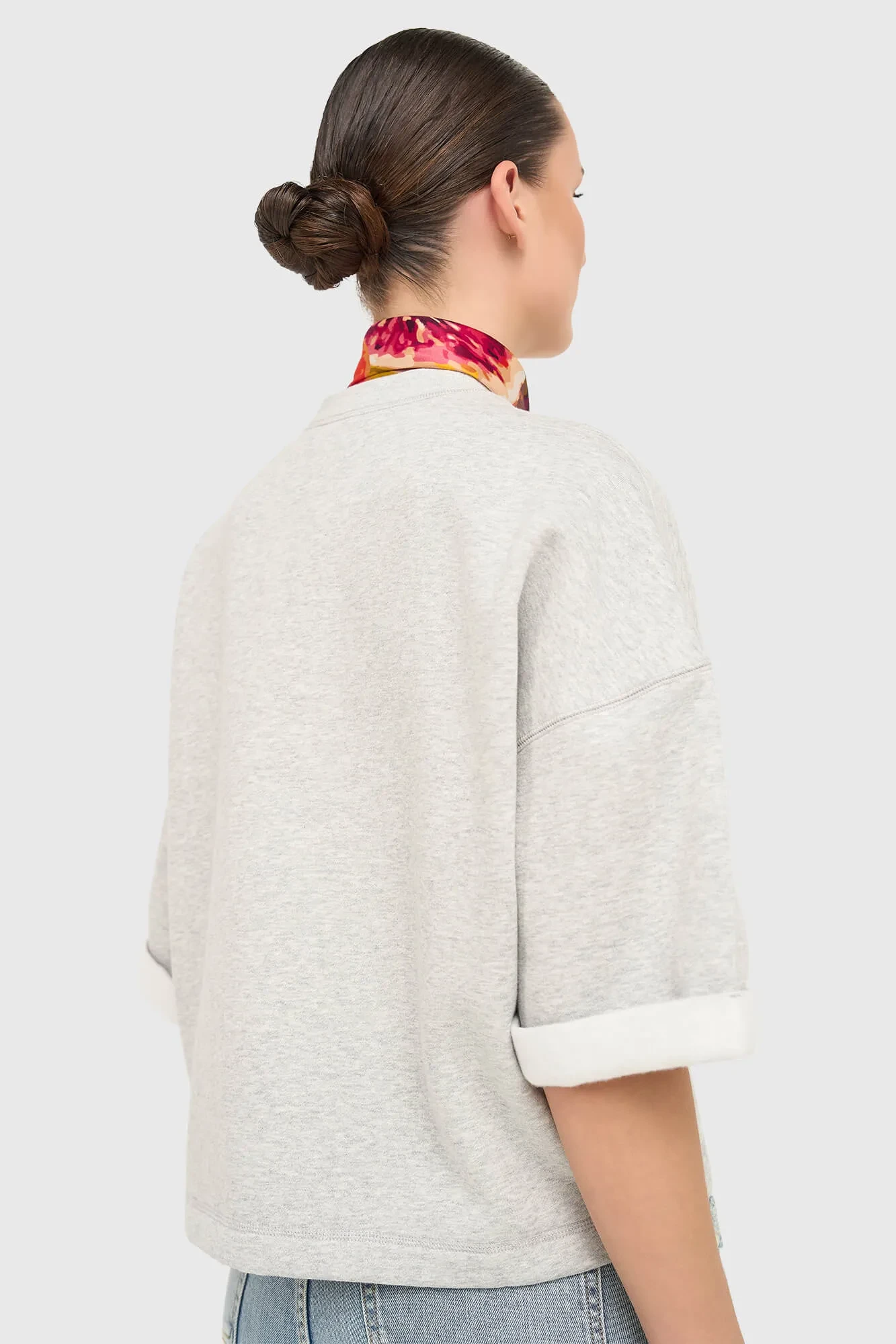 Women's Cotton Sweater, Gray, Aiden