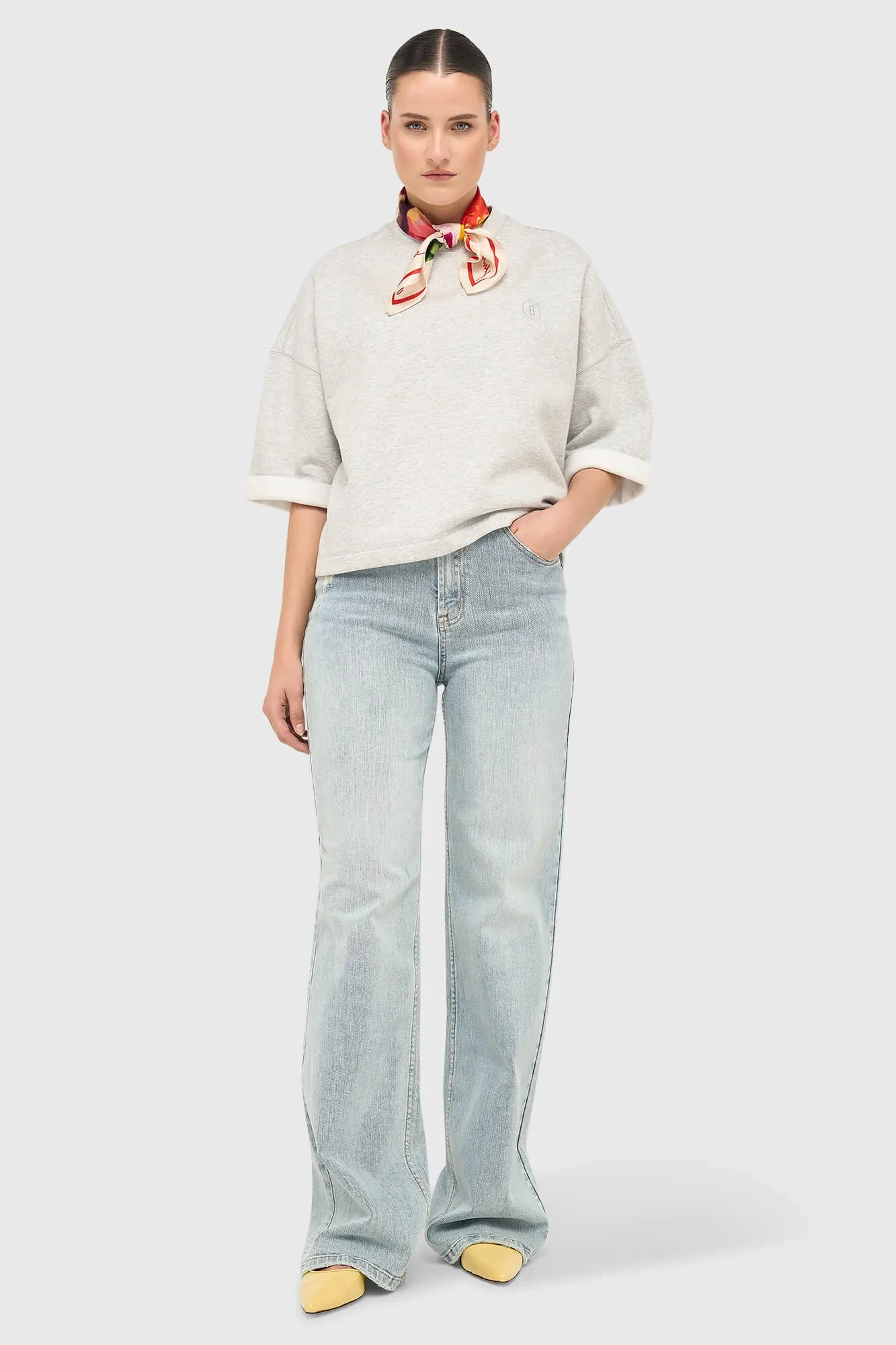 Women's Cotton Sweater, Gray, Aiden