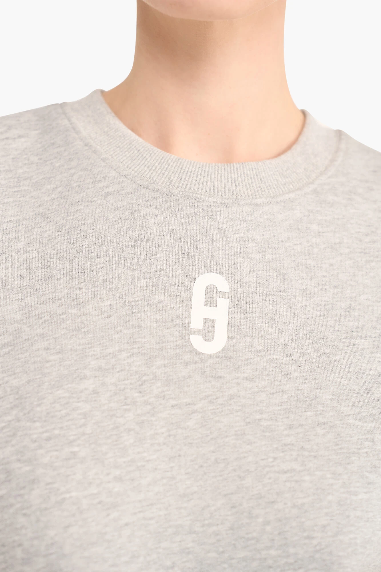 Sweater Dames Katoen Logo Wit Andy Grijs