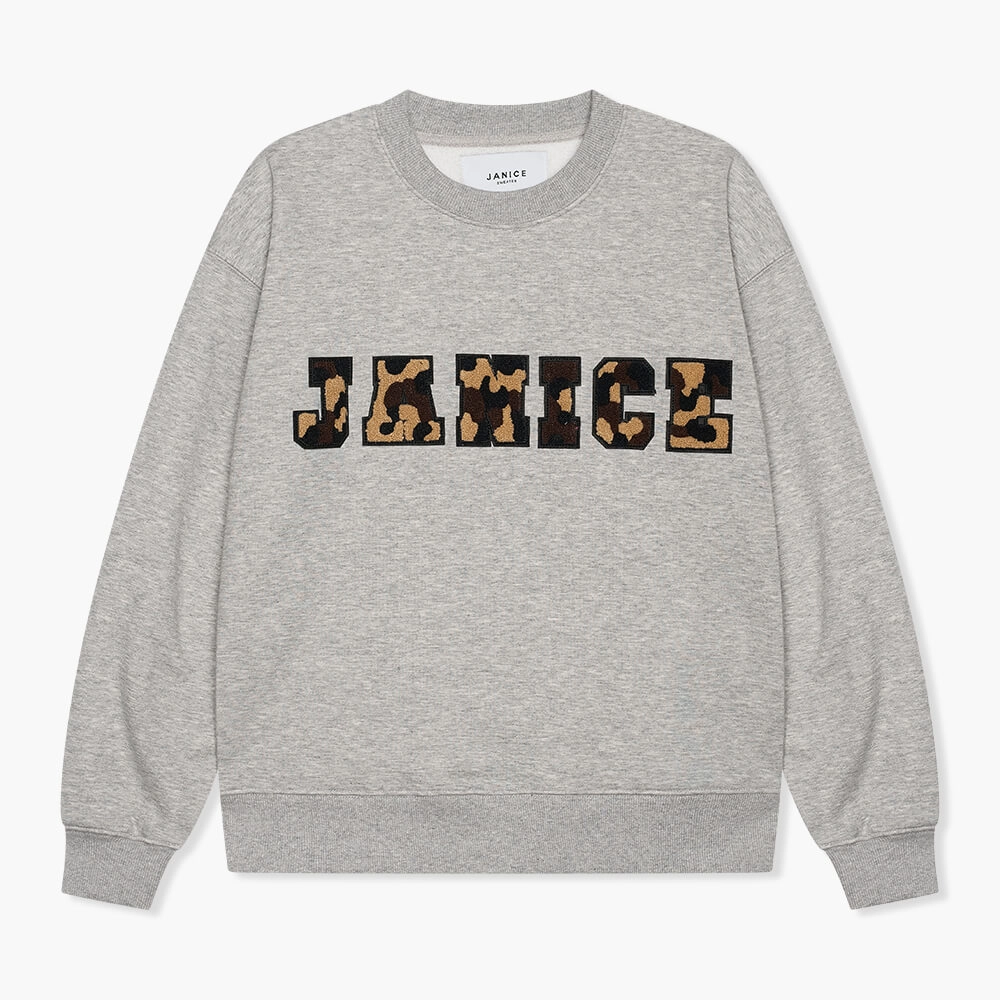 Sweater Dames Katoen Logo Camo Andy Grijs