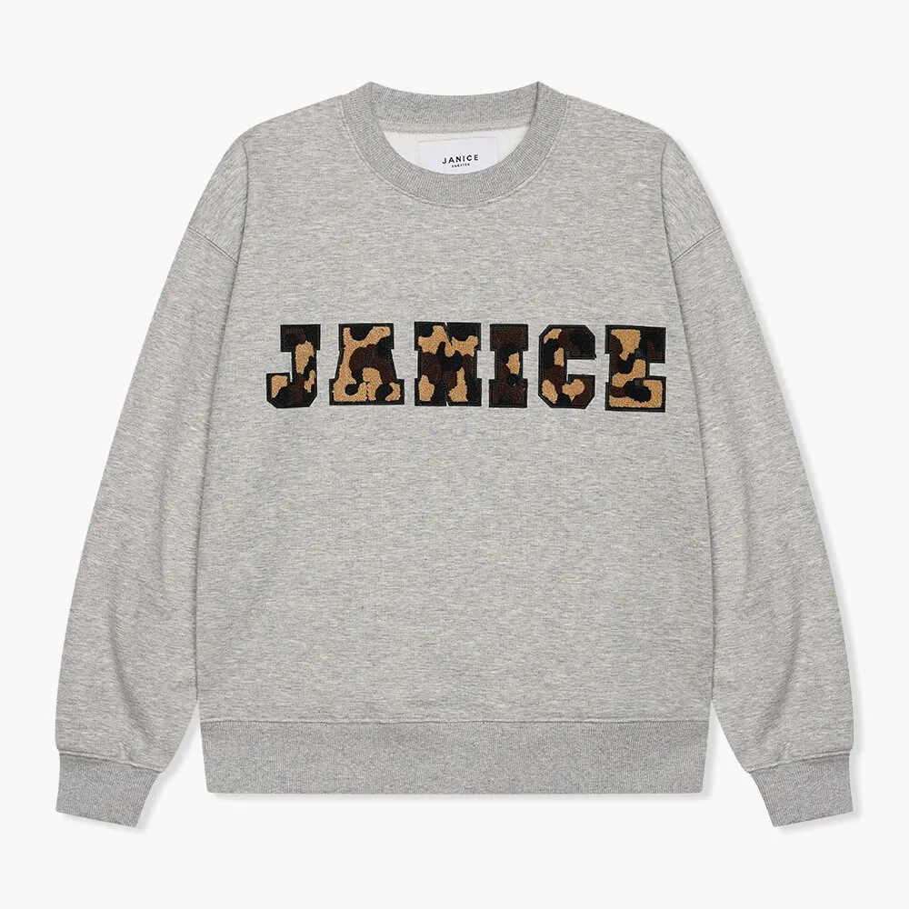 Sweater Dames Katoen Logo Camo Andy Grijs