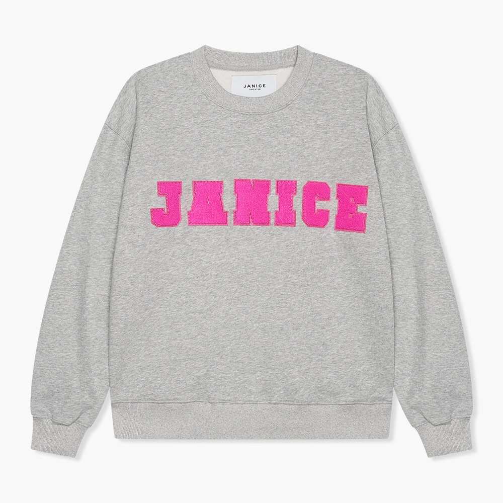 Sweater Dames Katoen Logo Andy grijs