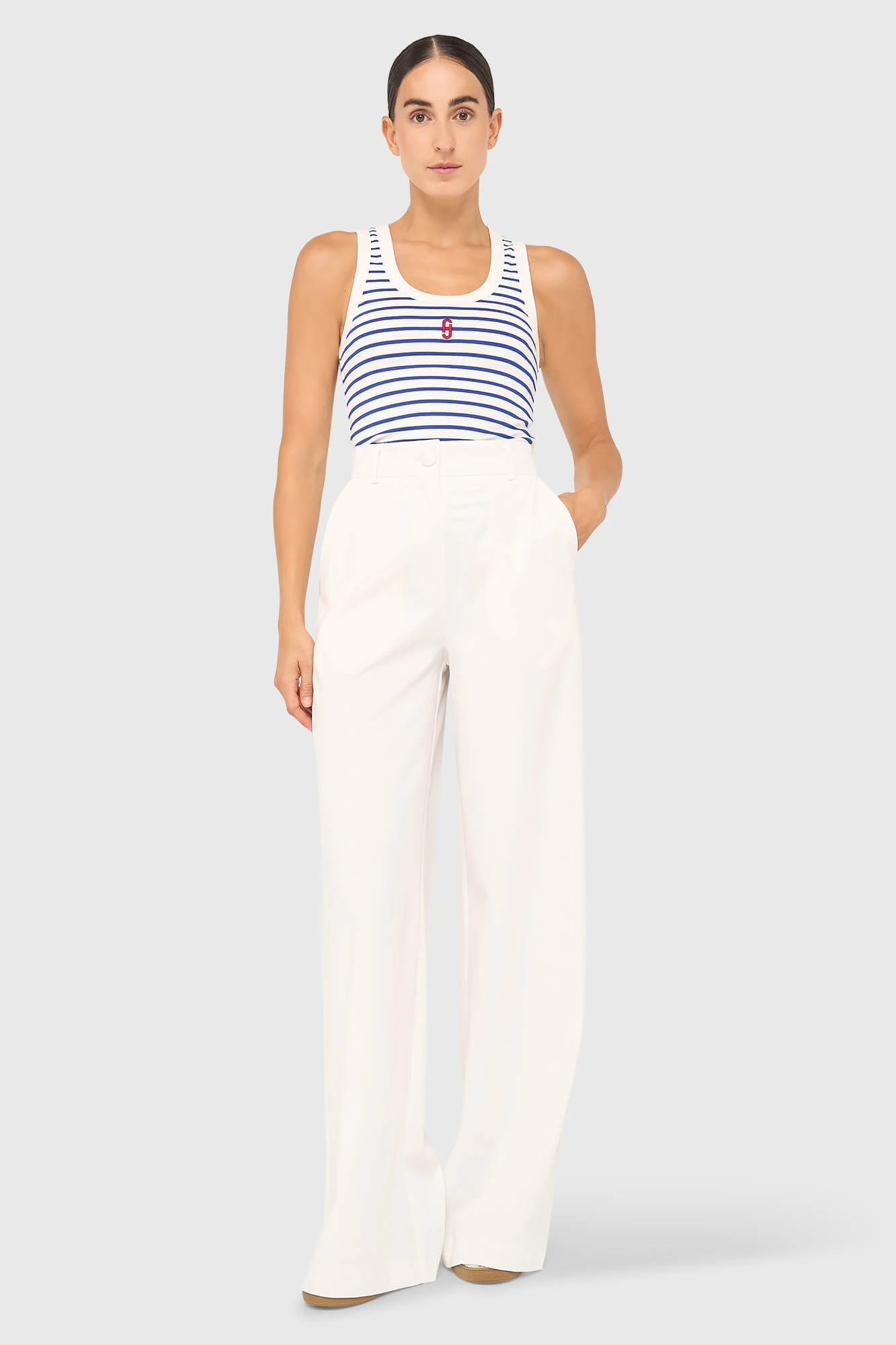 Joni Top Streep Licht Blauw
