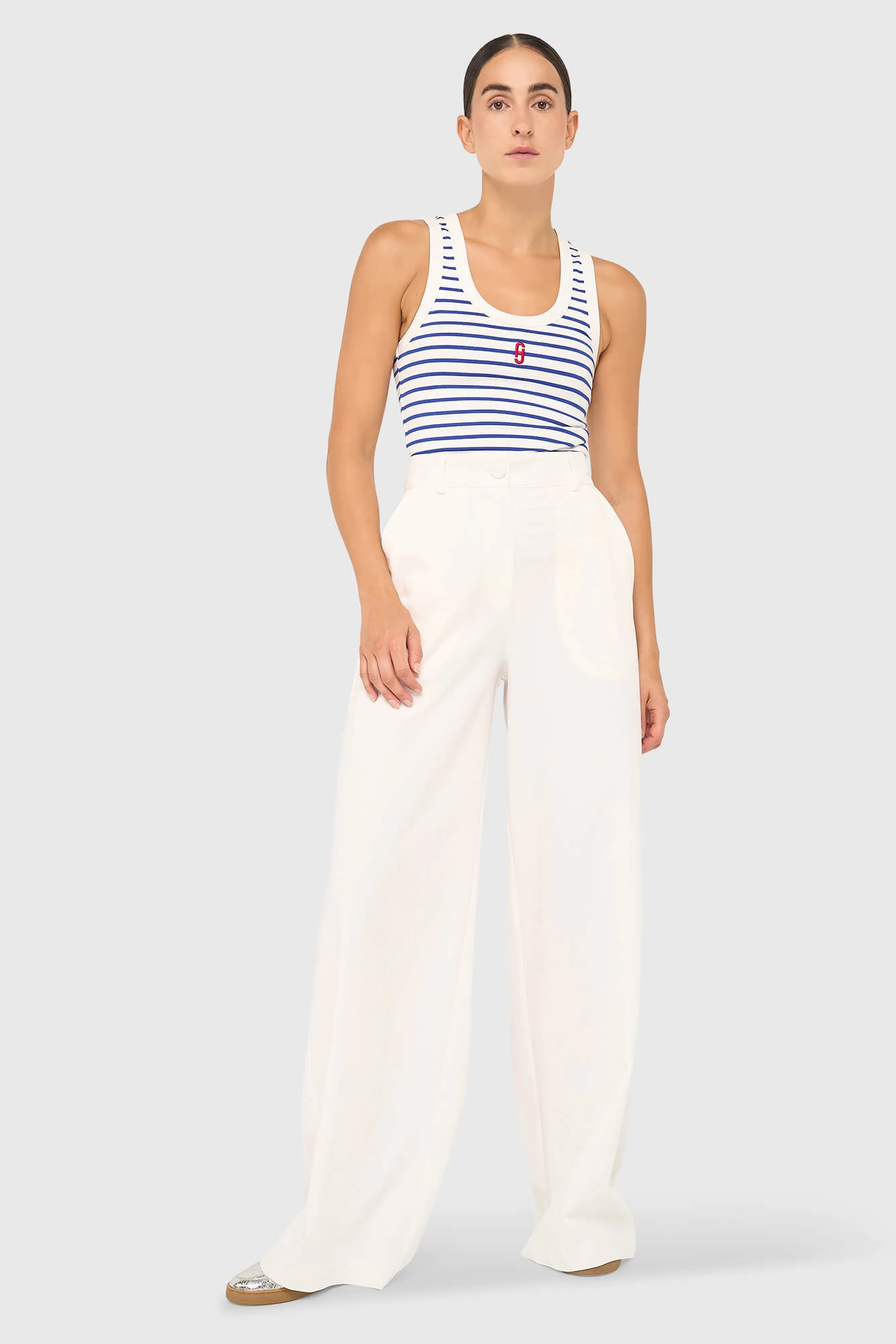 Joni Top Streep Licht Blauw