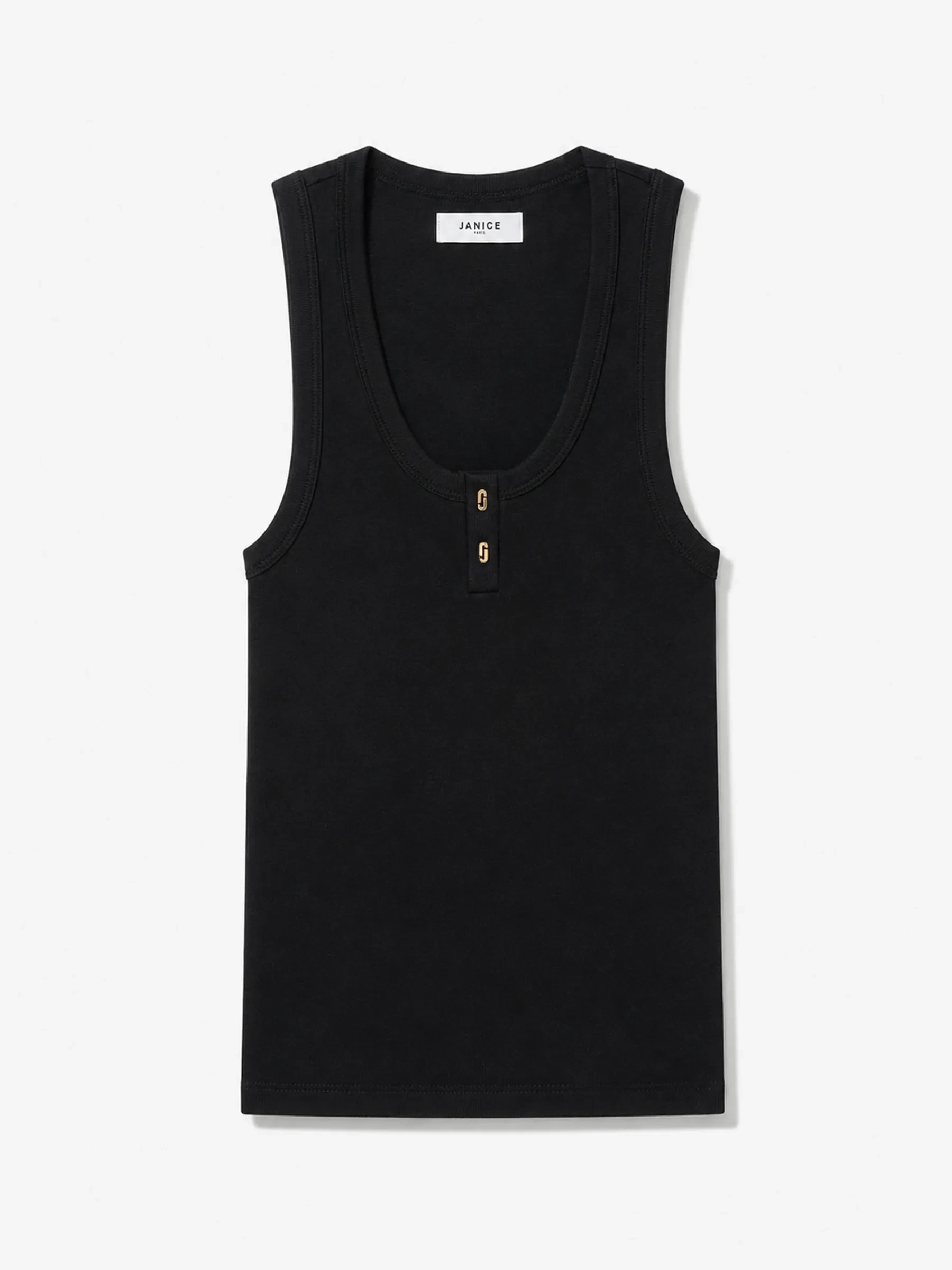 Tanktop für Damen aus Baumwolle mit Logo-Aufdruck, Rolf, schwarz