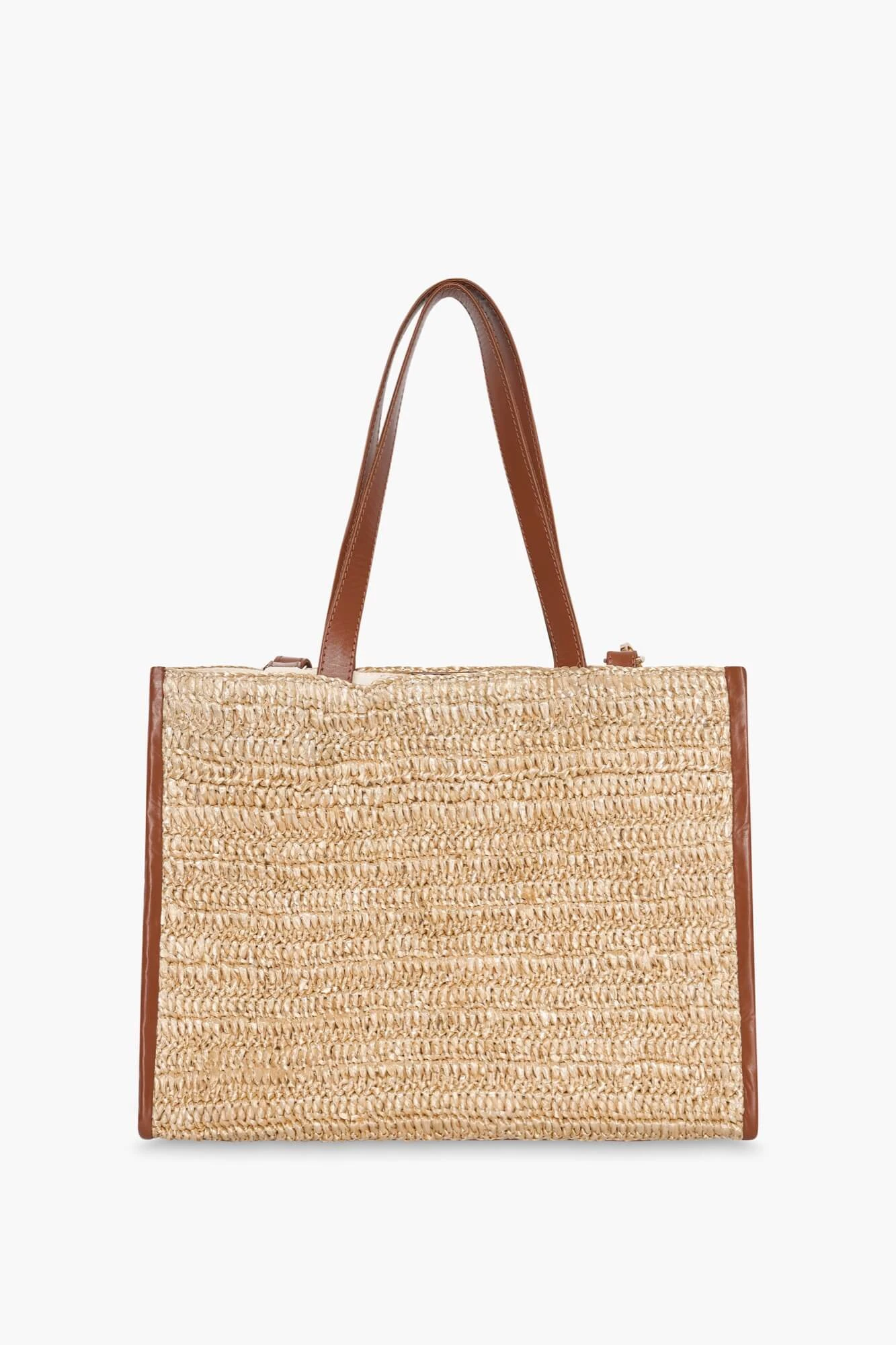 Raffia Leather Leo Natural Beige Medium Bag