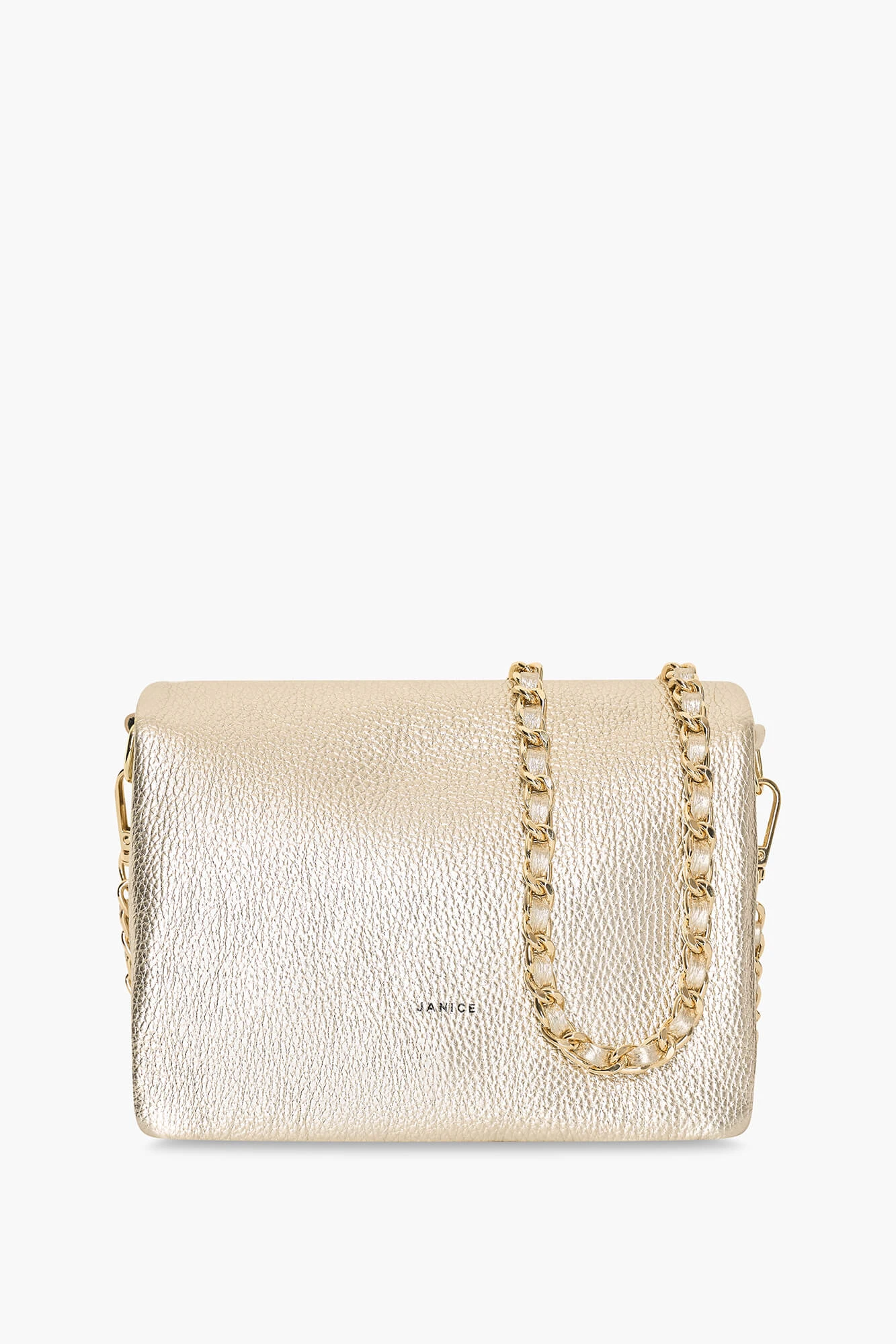 Skylar Gold Leather Shoulder Bag for Women