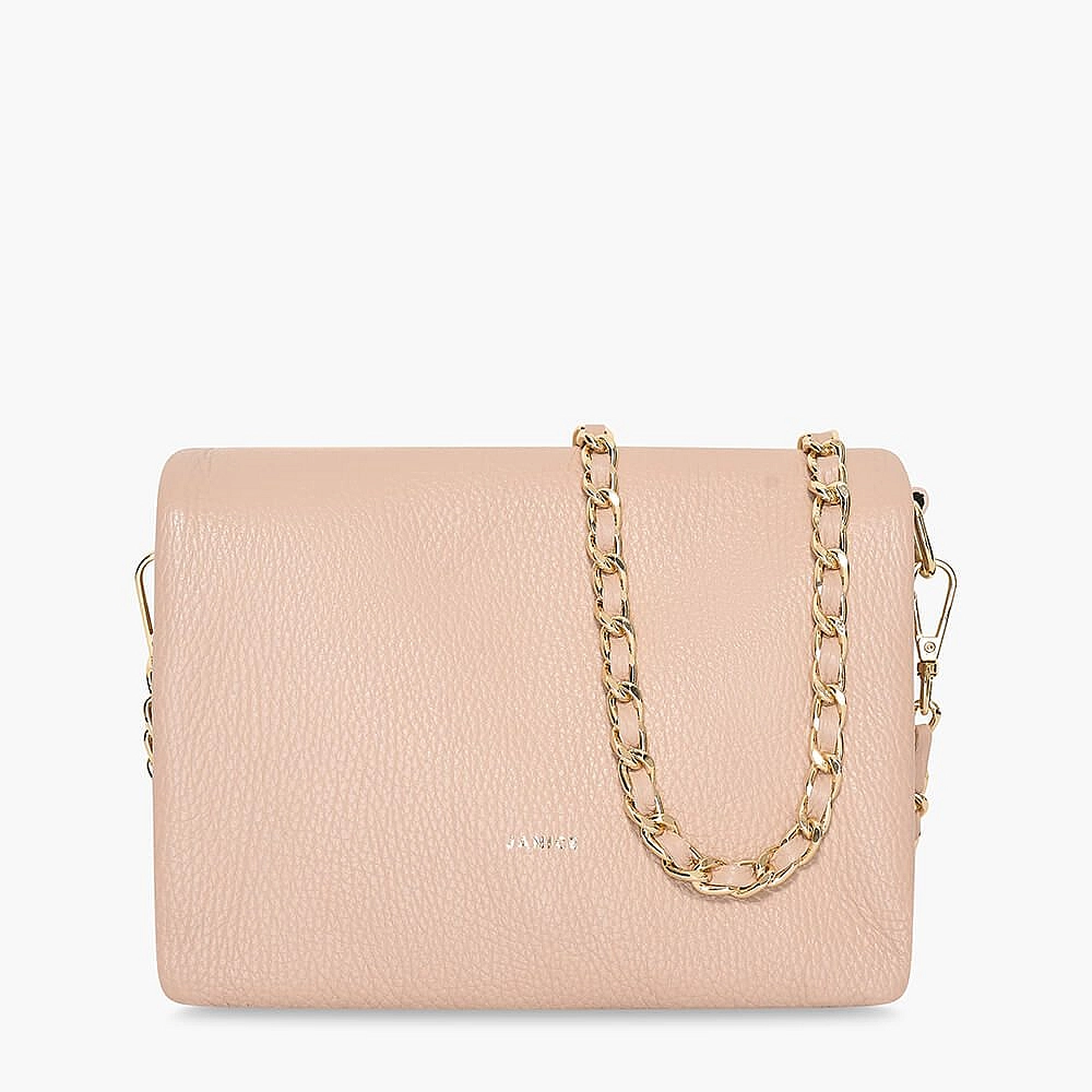 Leren Schoudertas Dames Skylar poeder Beige