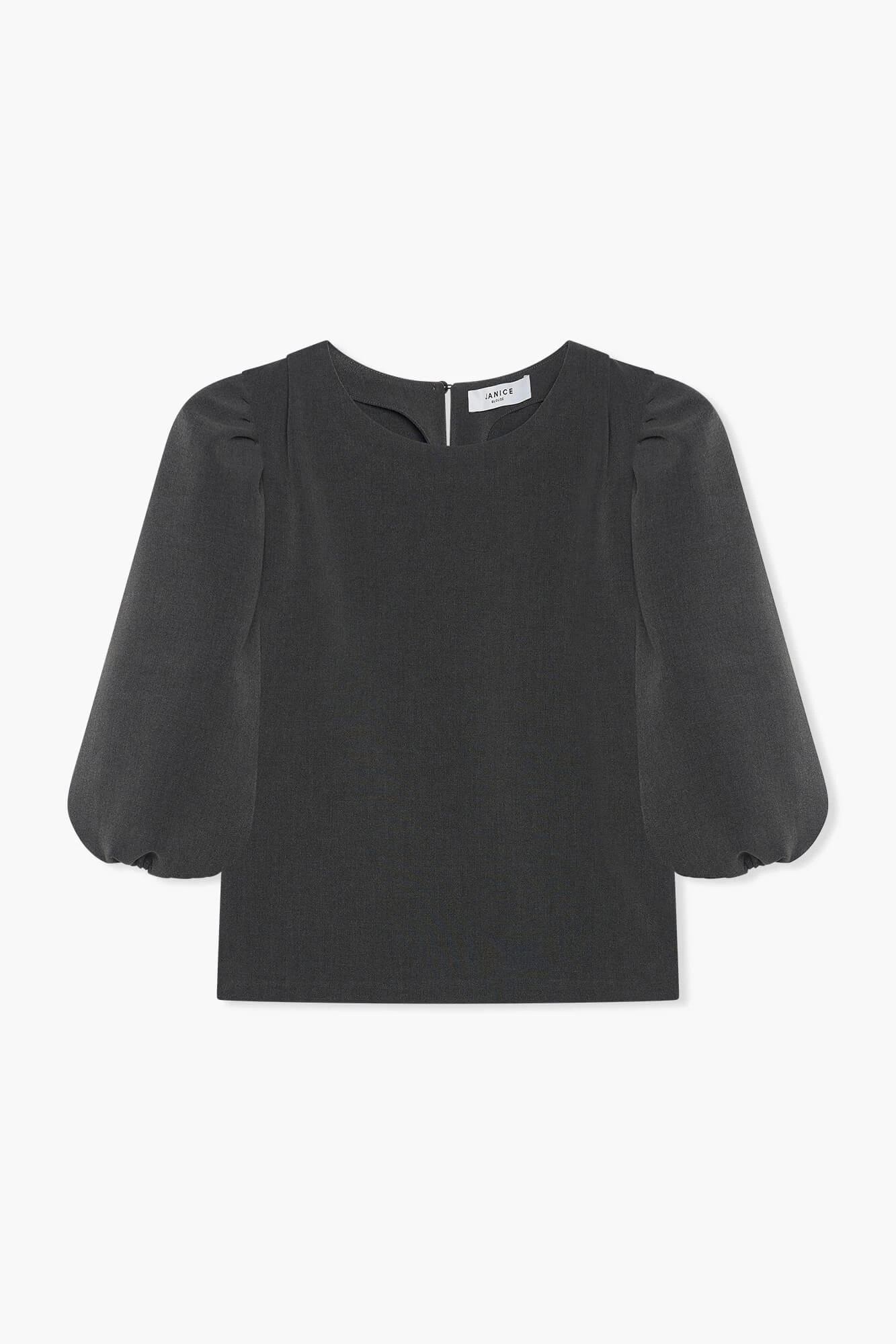 Top für Damen mit Puffärmeln, Modell Zayn, grau