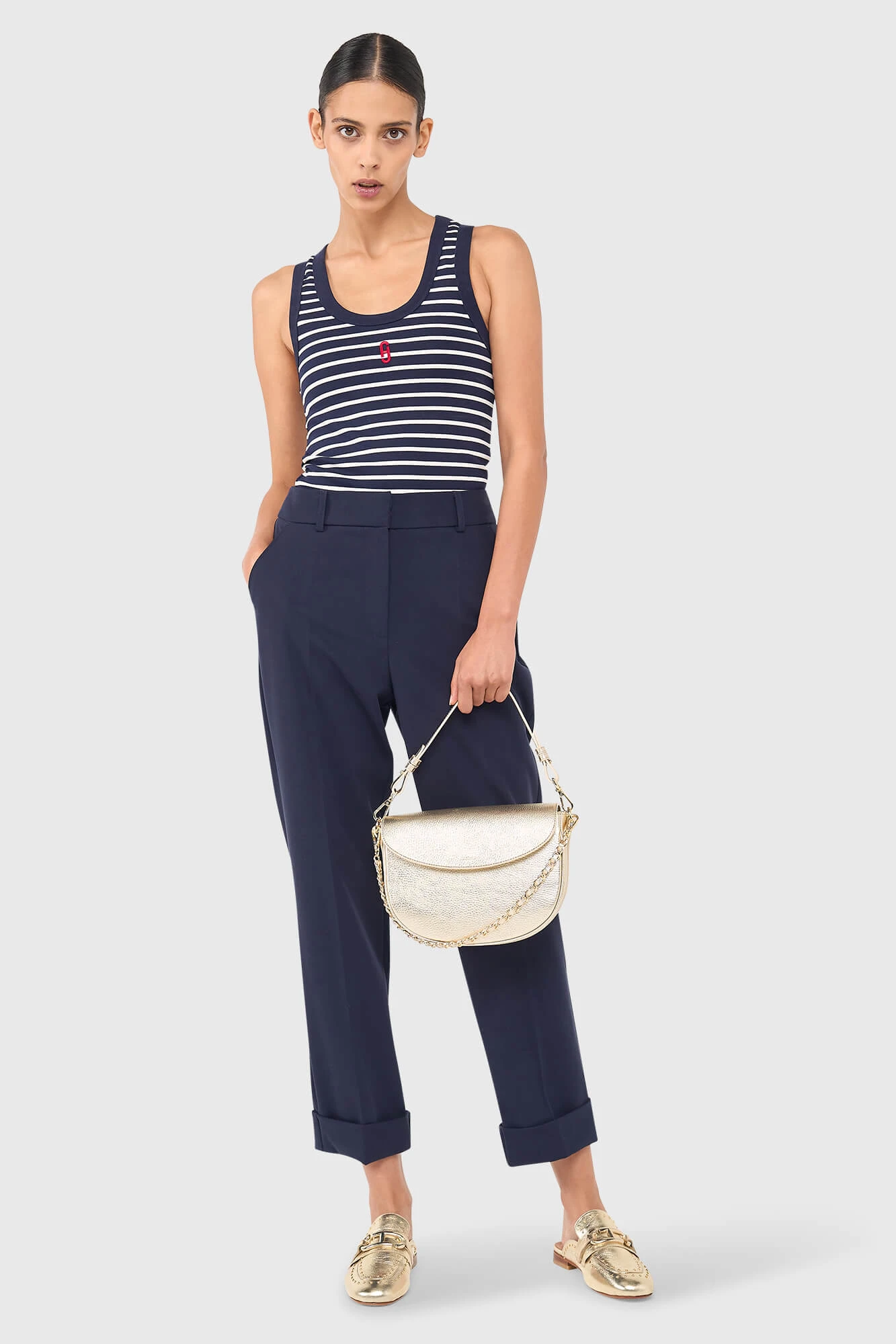 Joni Top Streep Donker Blauw