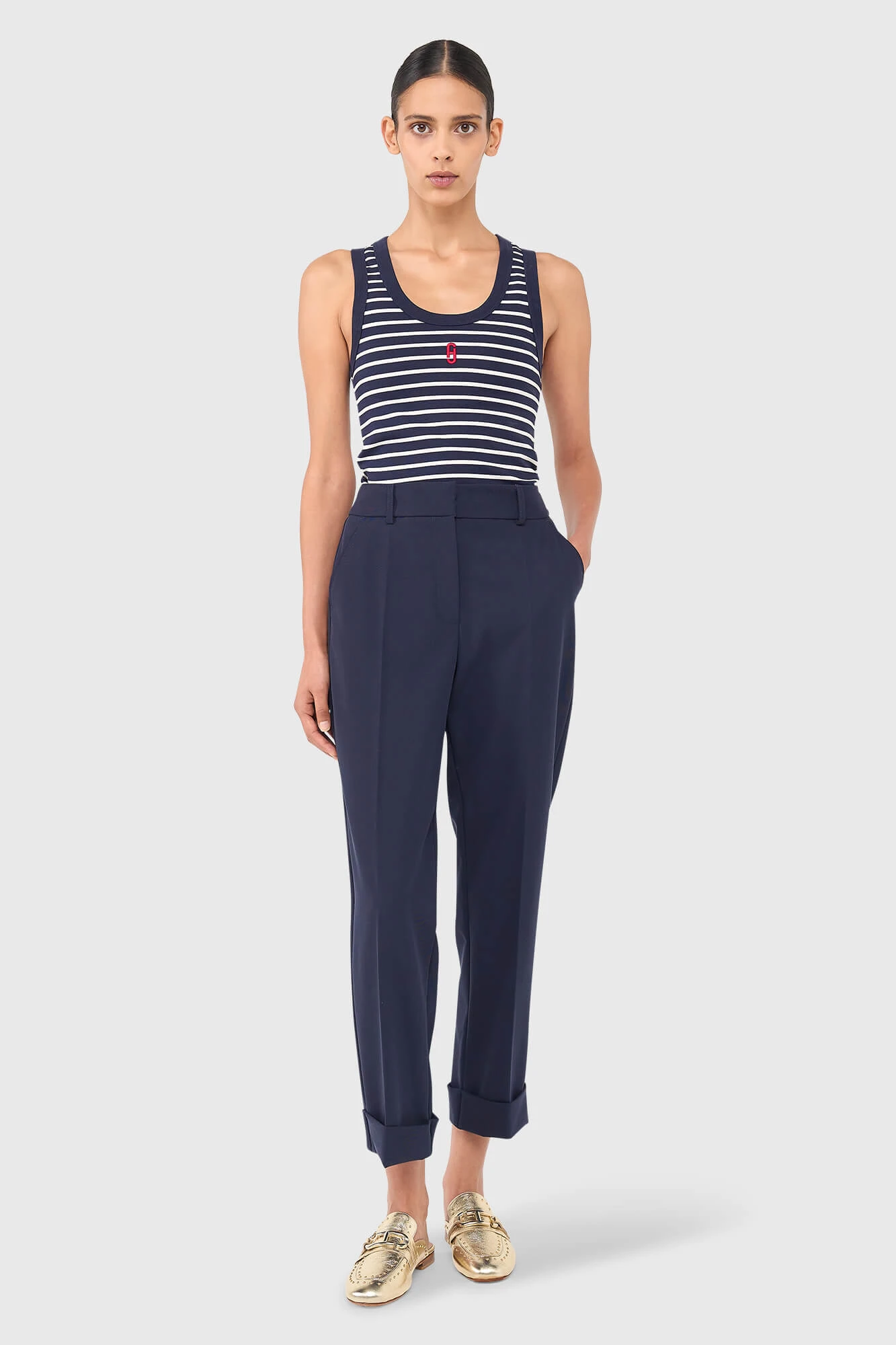Joni Top Streep Donker Blauw