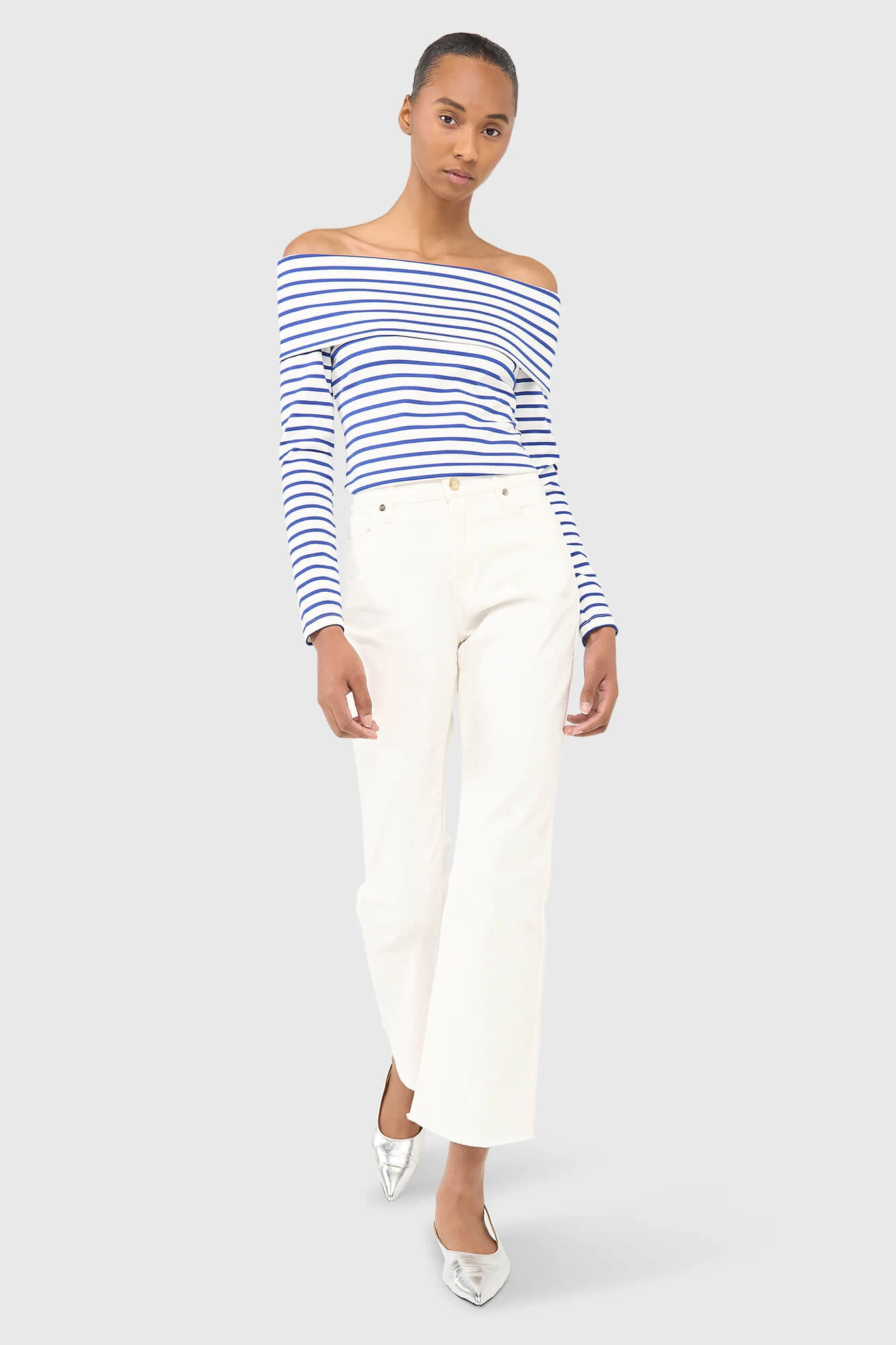 Newton Top Strepen Licht Blauw