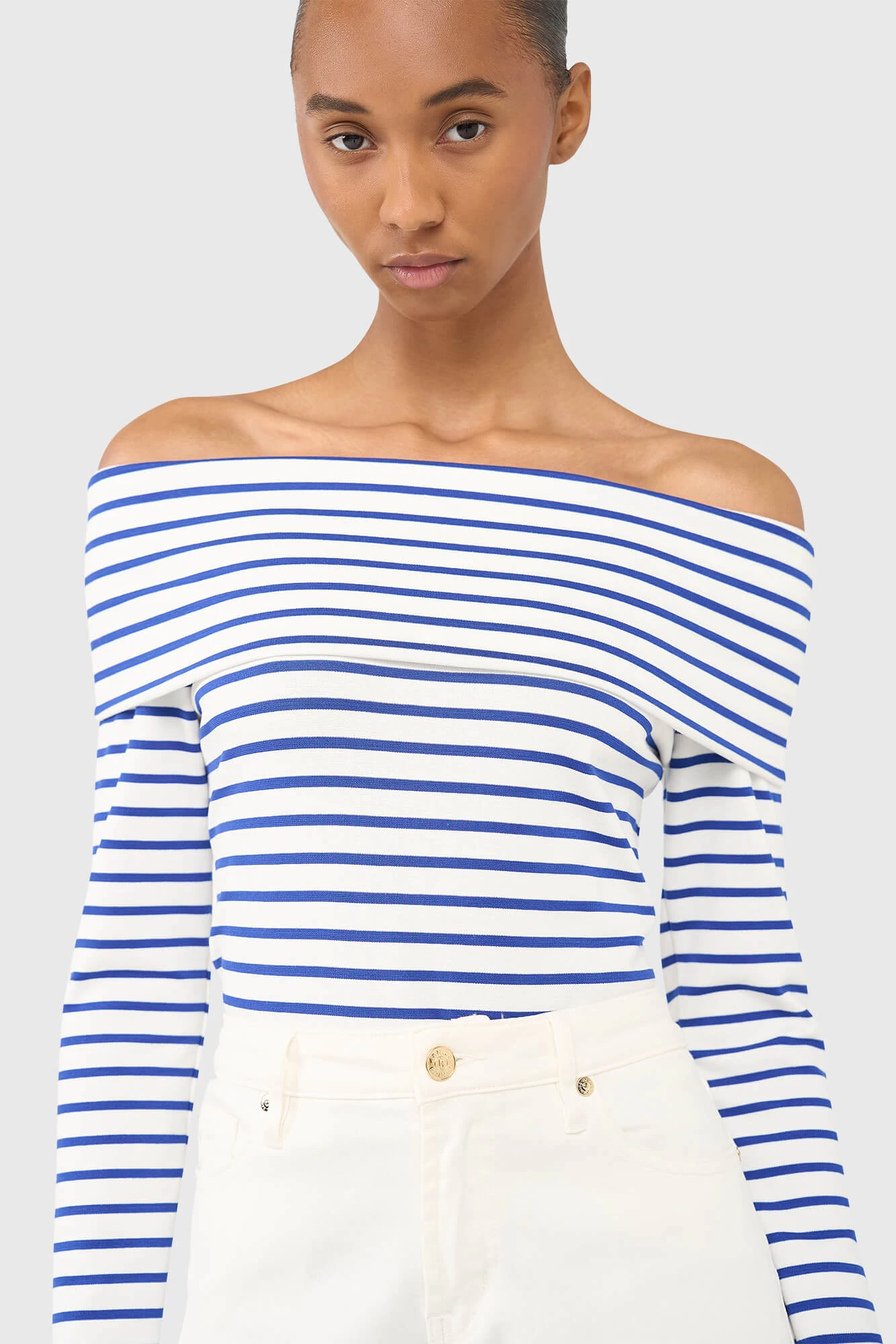 Newton Top Strepen Licht Blauw