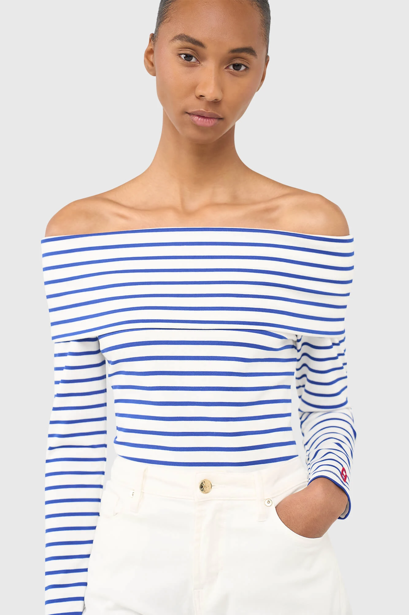 Newton Top Strepen Licht Blauw