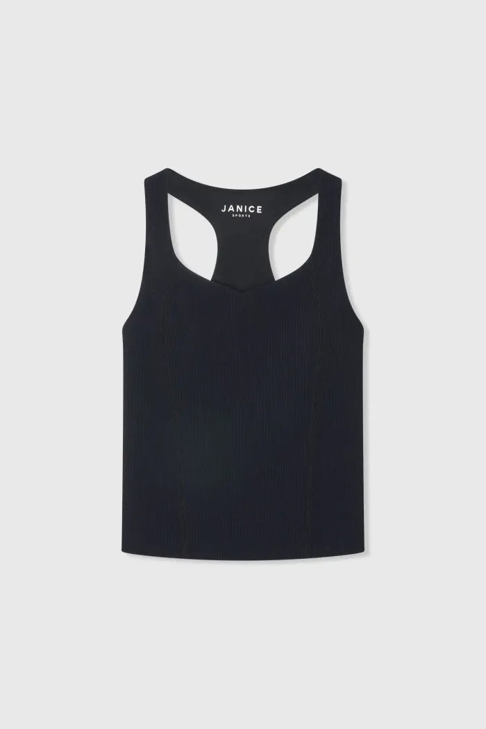 Ryle Top Zwart Rib