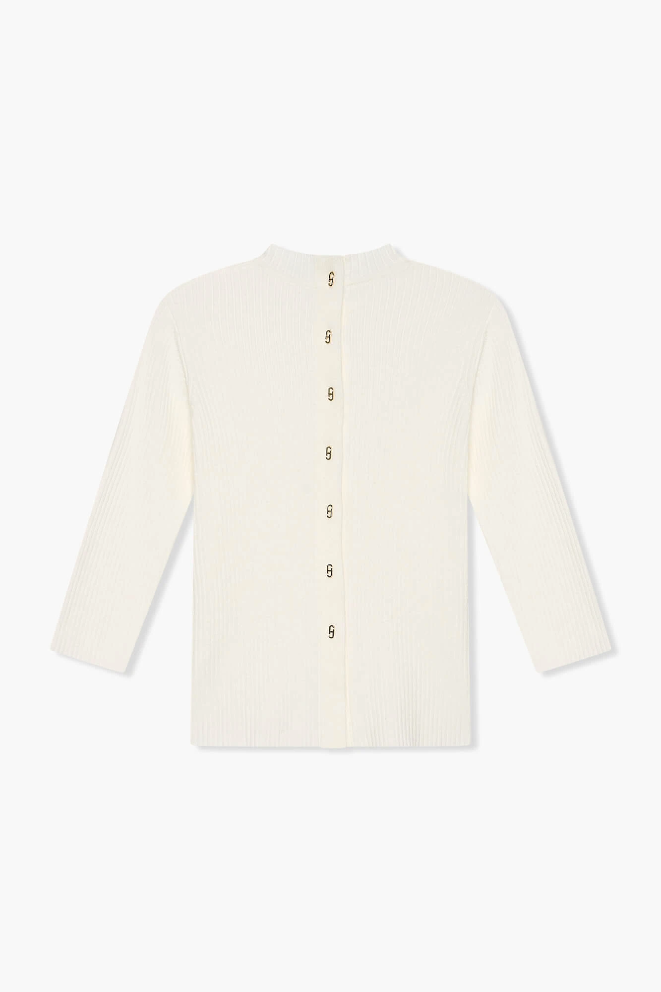Top aus Viskose-Strick mit Logo-Aufdruck auf dem Rücken, Alec, Off-White
