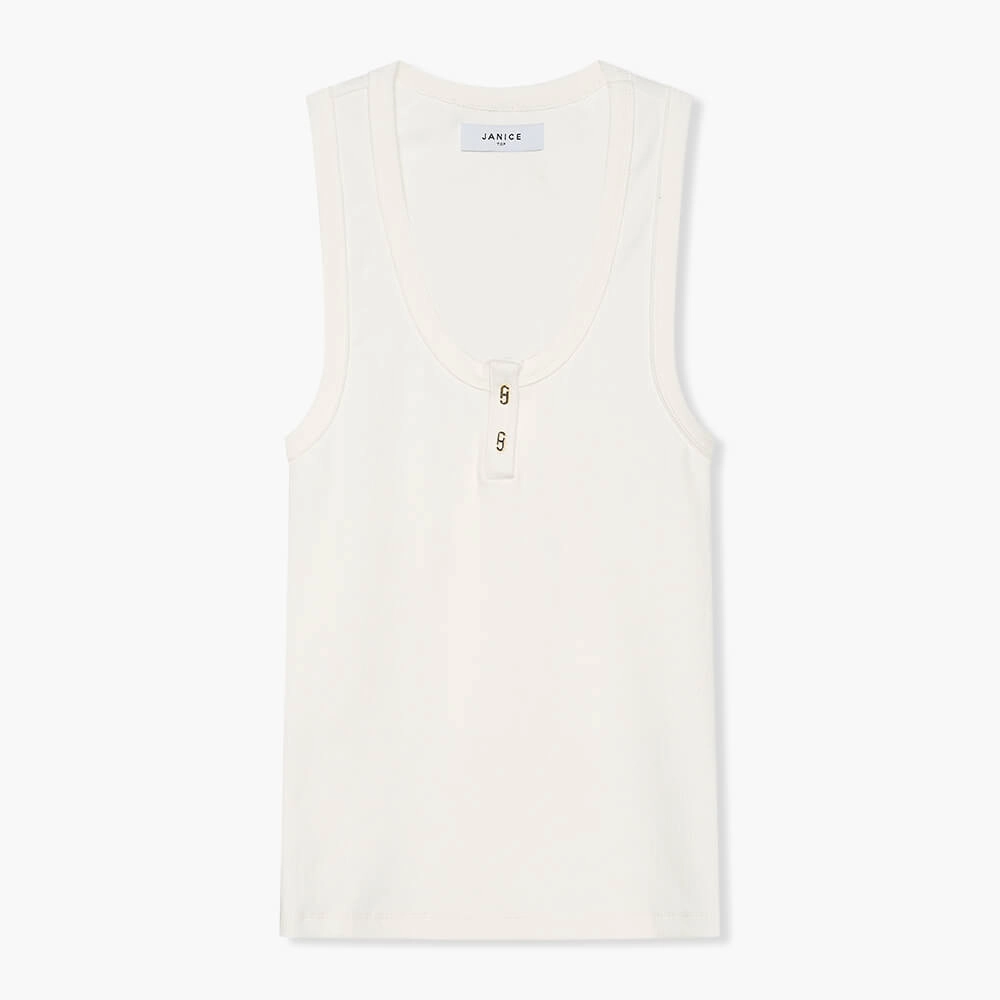 Witte Tanktop Katoen dames logo drukkers Rolf