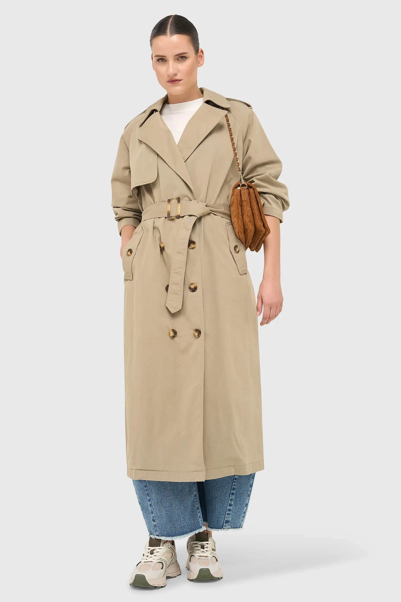 Trenchcoat Dames Oversized Cedric groen