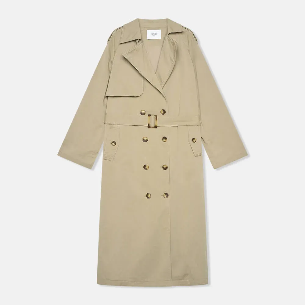 Trenchcoat Dames Oversized Cedric groen