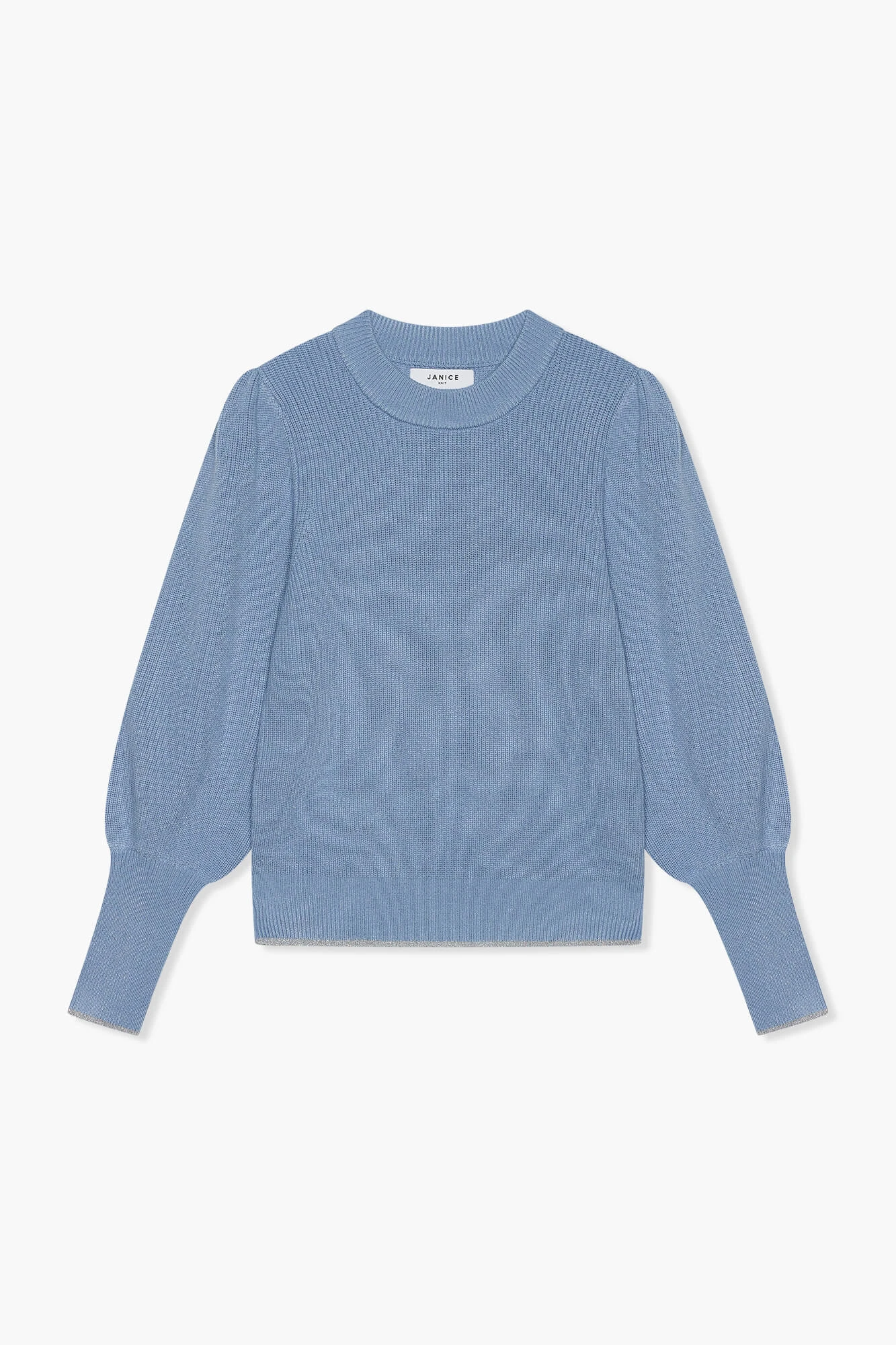 Trui Dames Pof Mouw Viscose Jay Licht Blauw