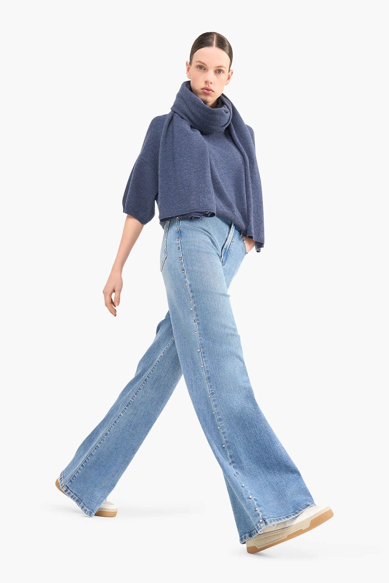 Women's Cashmere Scarf, Santos Blue