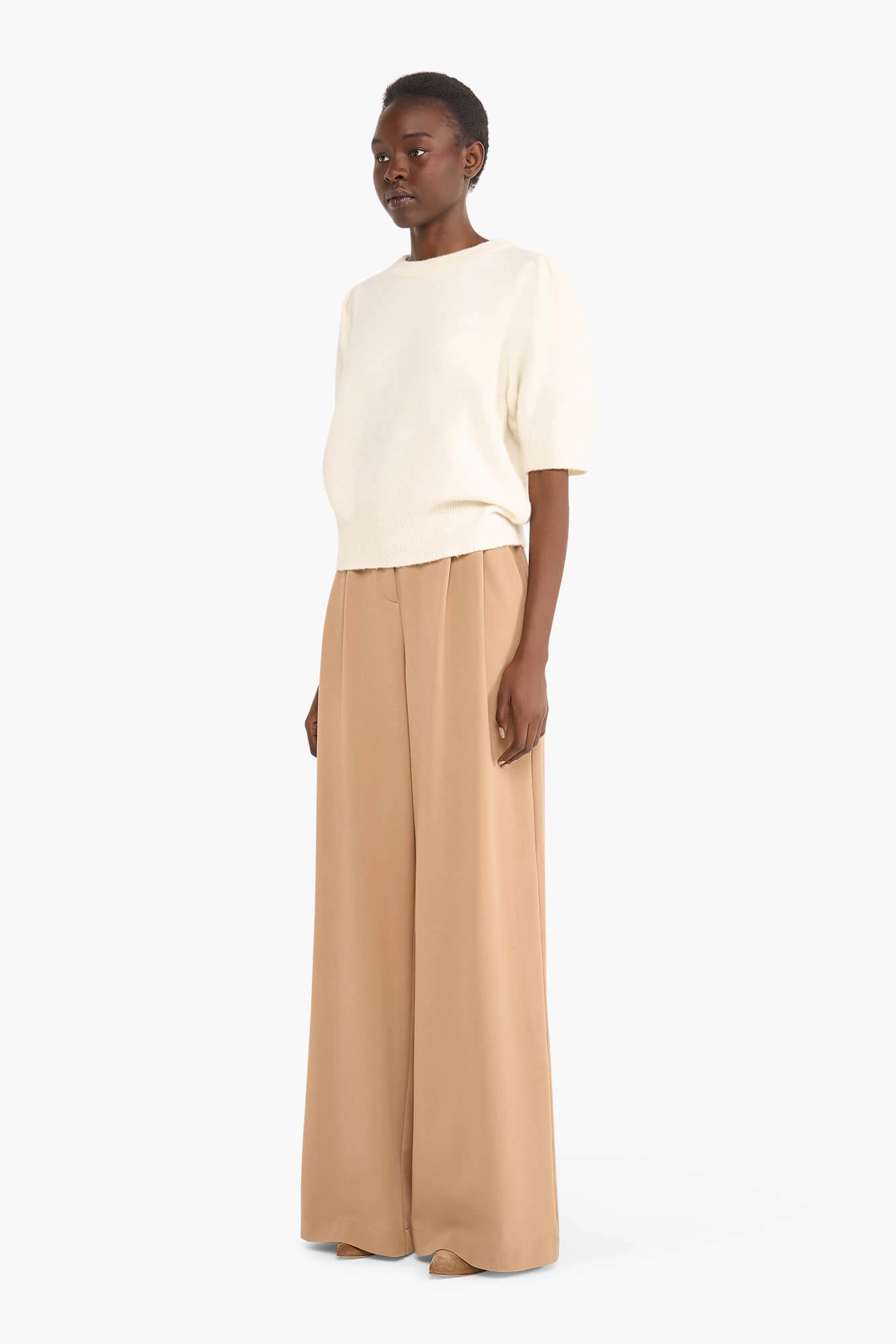 Merino Wollen Truitje Pof Mouw Peyton Off White