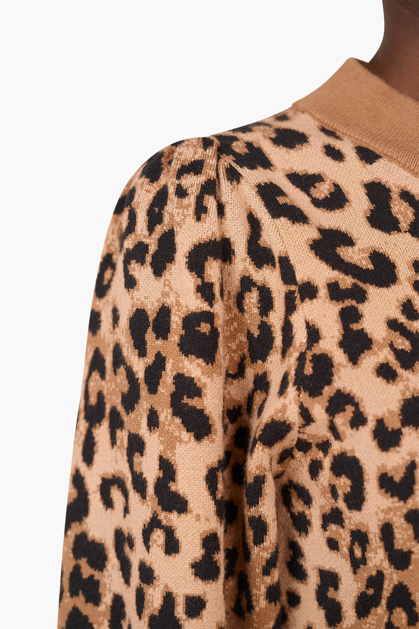 Damenpullover mit Puffärmeln aus Viskose, Jay, Leopardenmuster