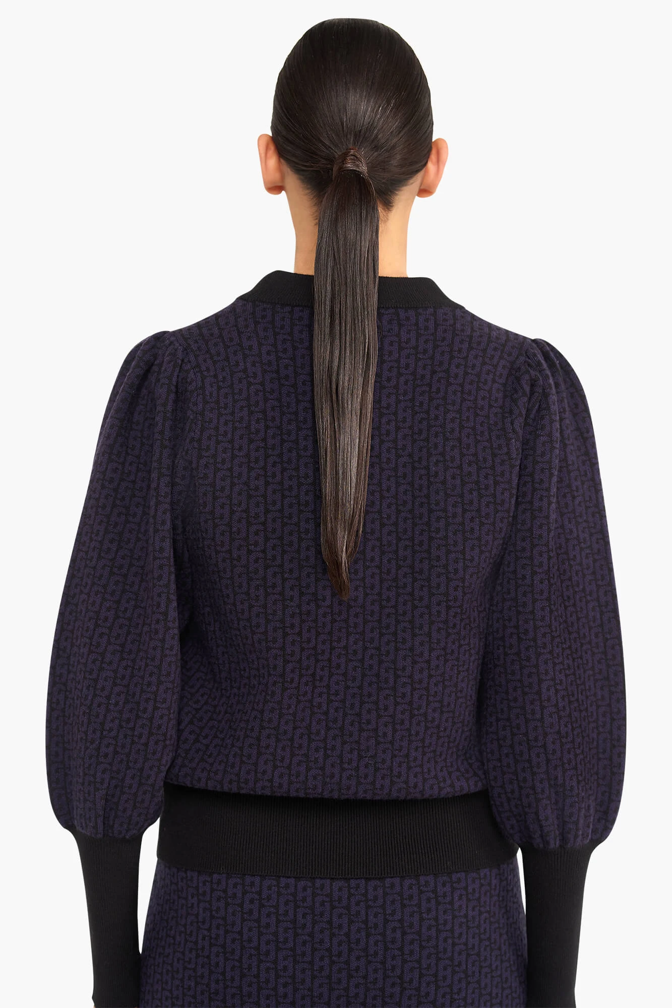 Trui Dames Pof Mouw Viscose Jay Logo Blauw Zwart