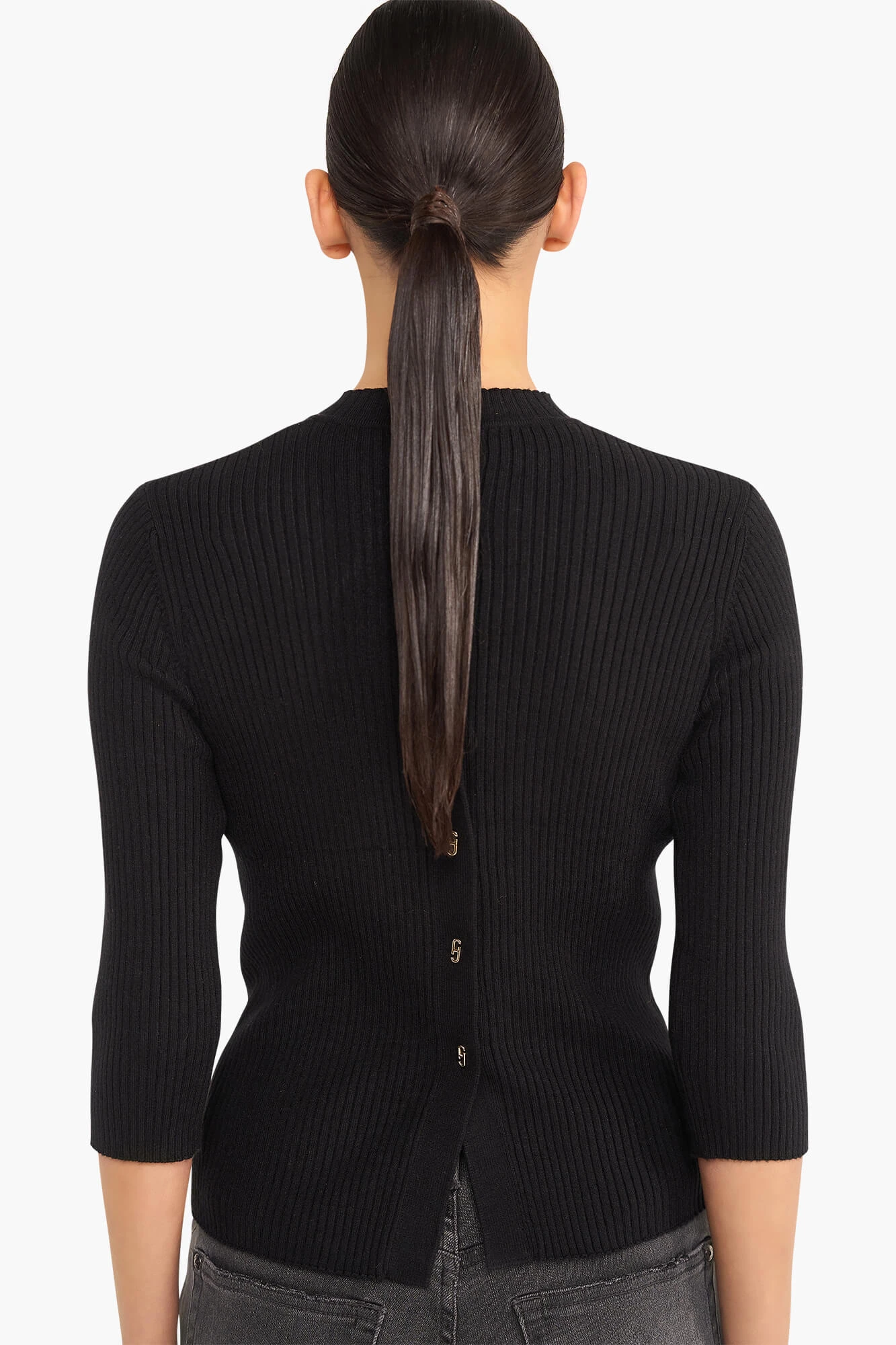Top Gebreid Viscose Logo Drukker Rug Alec Zwart