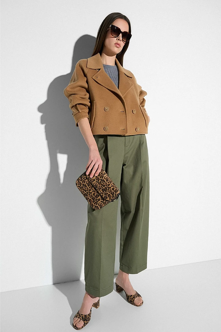 Korte Cashmere Jas Trenchcoat Double Face Floyd Camel