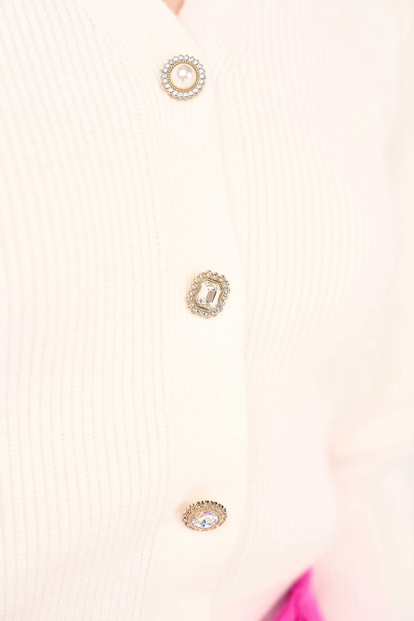 Vest Dames Gebreid Knoopjes Vic Off White
