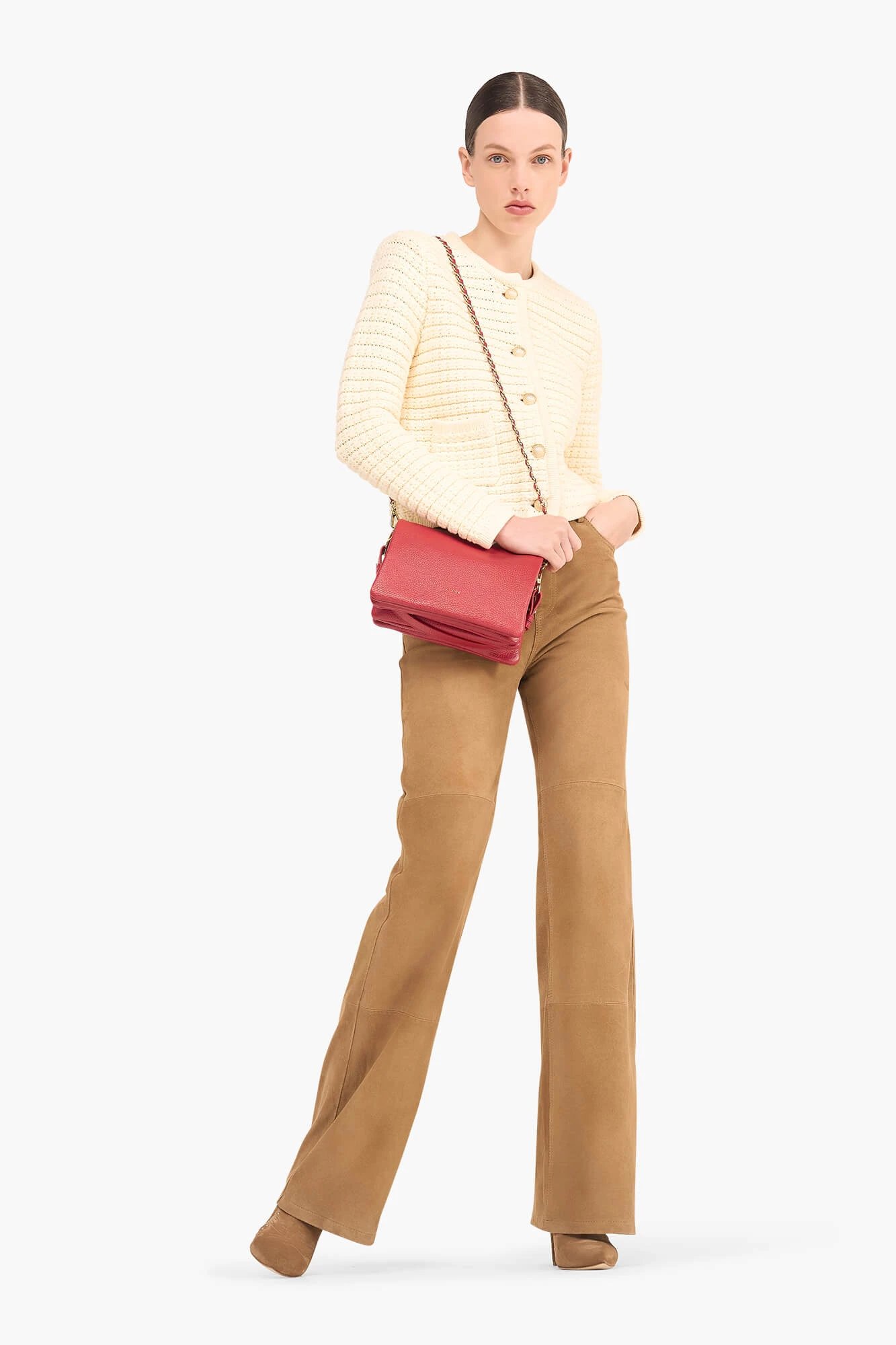 Jimm Room White Knitted Cotton Cardigan with Buttons