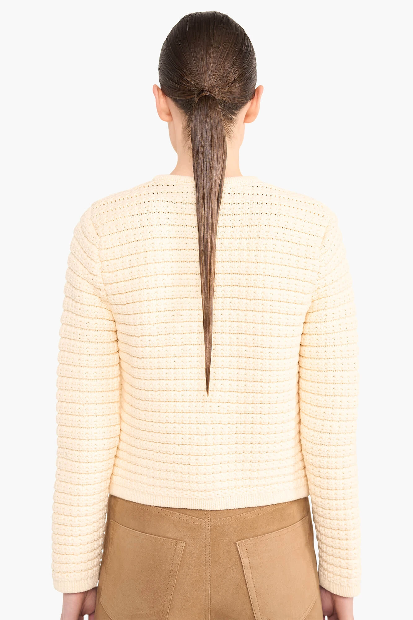Jimm Room White Knitted Cotton Cardigan with Buttons