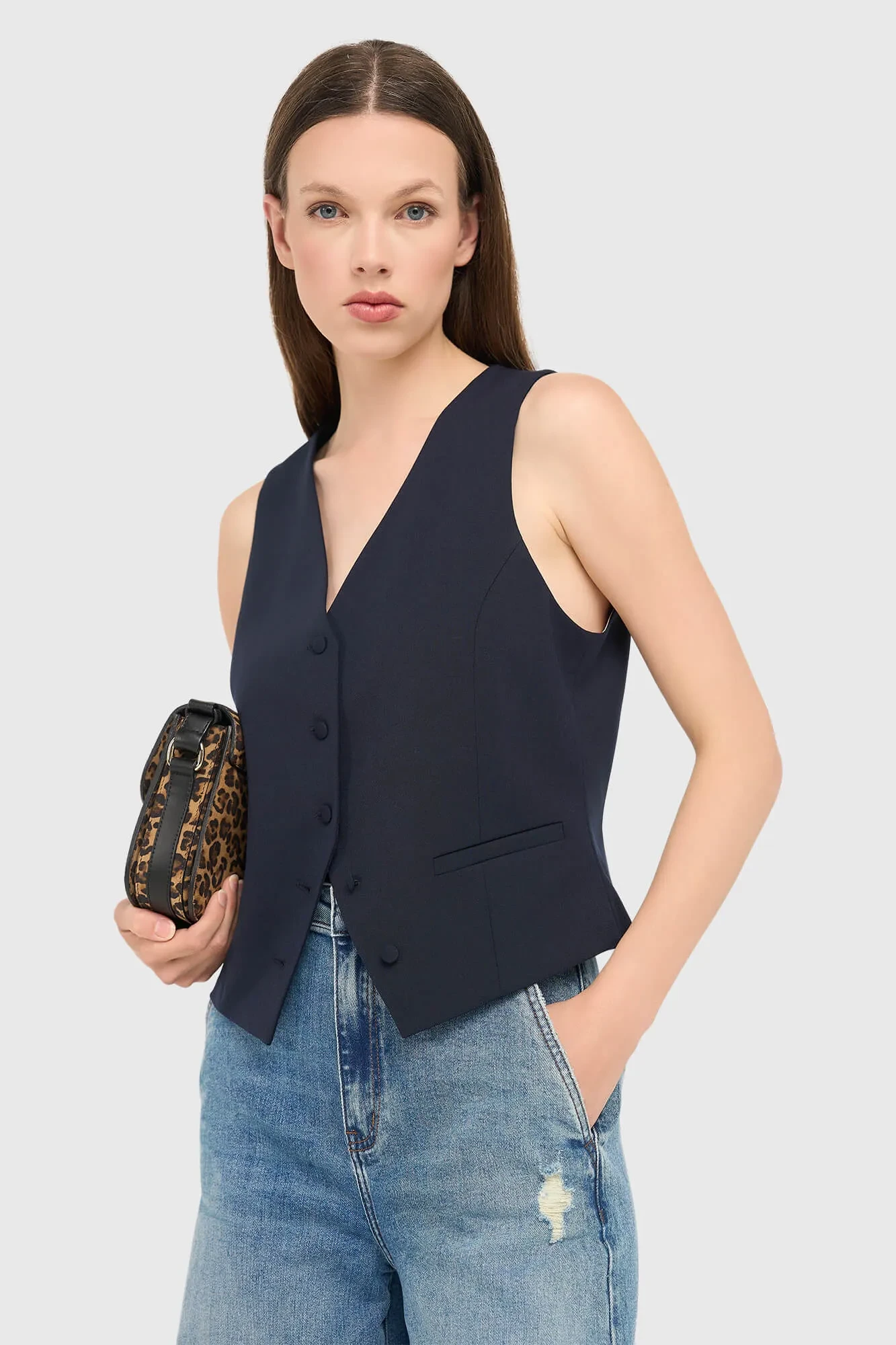 Weste für Damen, blau, Dave