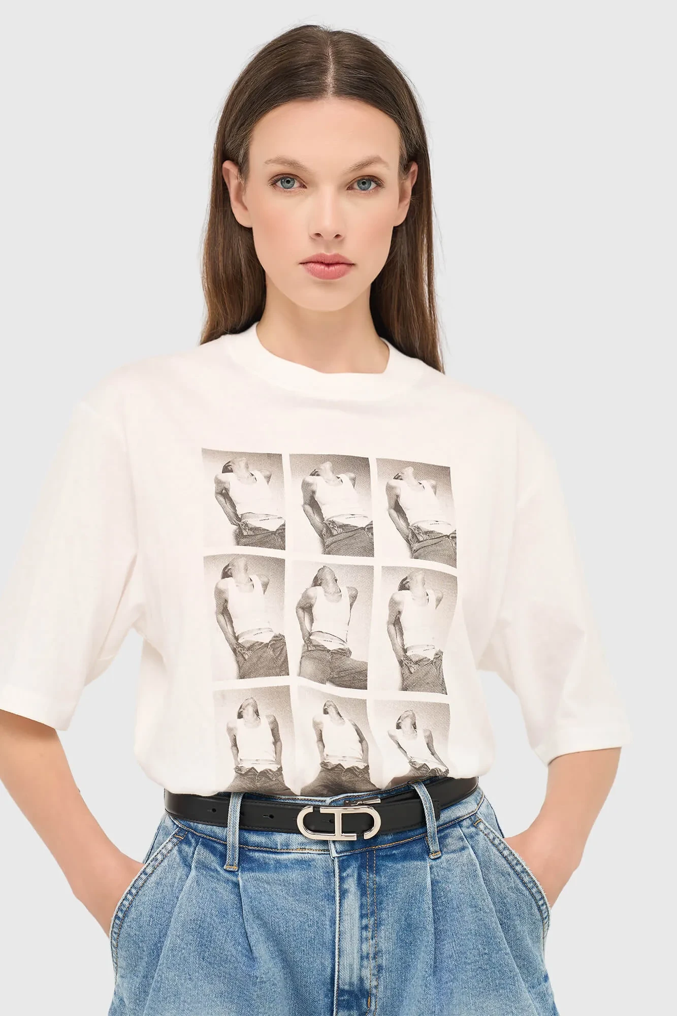 Weißes Damen-Shirt aus Baumwolle Adam Essential